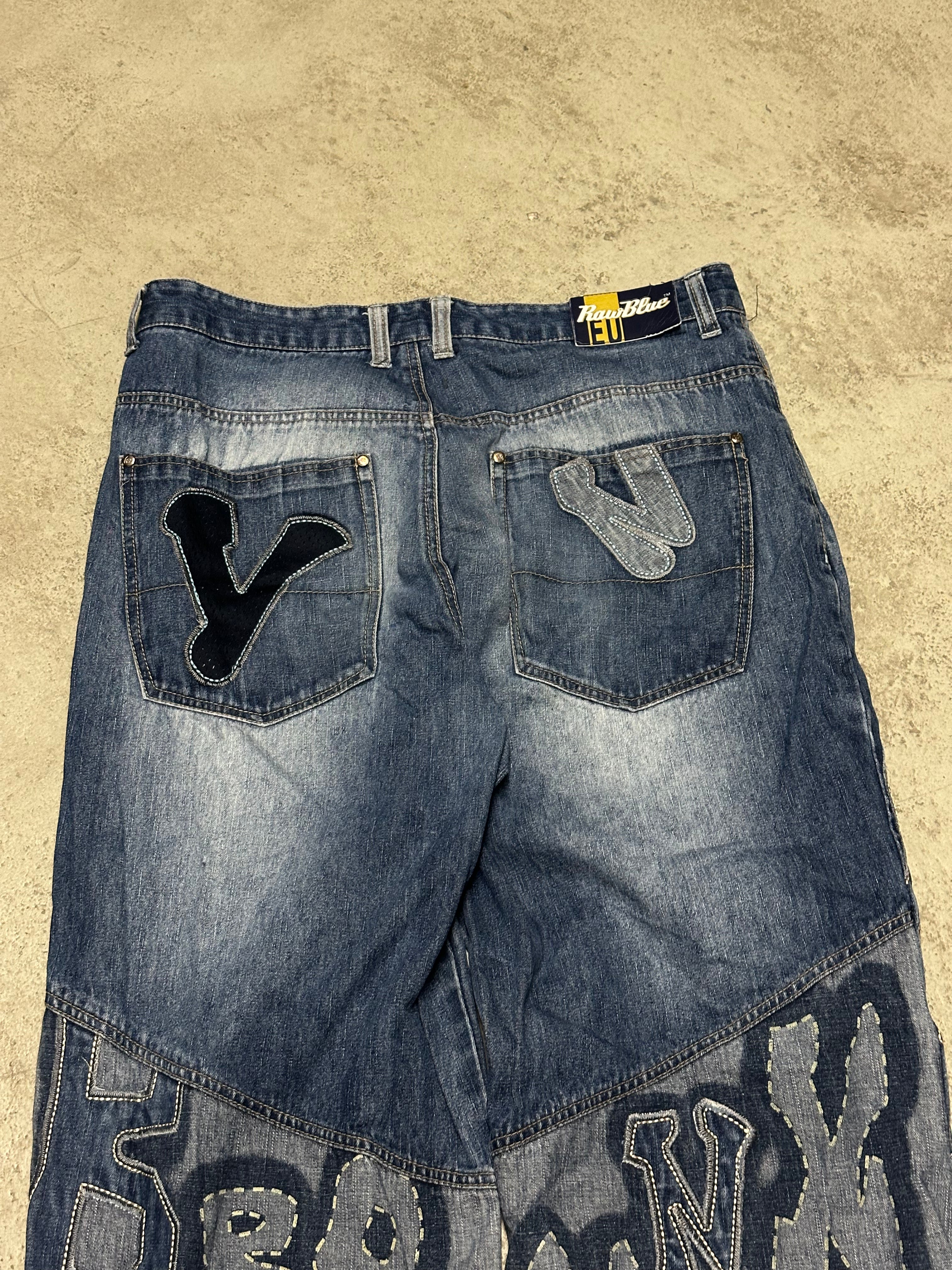 Raw Blue Vintage Brooklyn Jeans W36 L32 Dunkelblau Extremer Baggy Fit