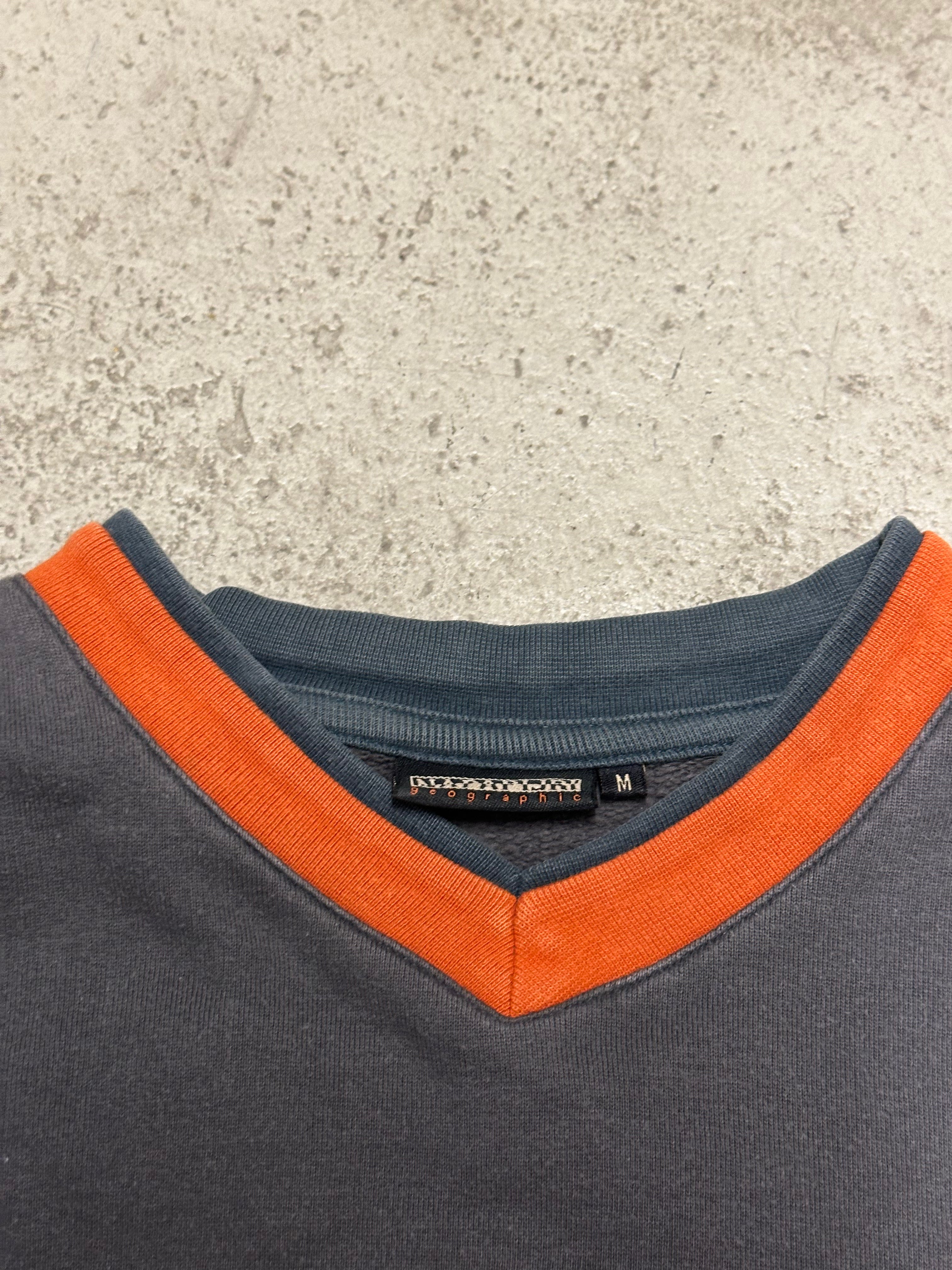 Vintage Napapijri Sweater Grau Orange M