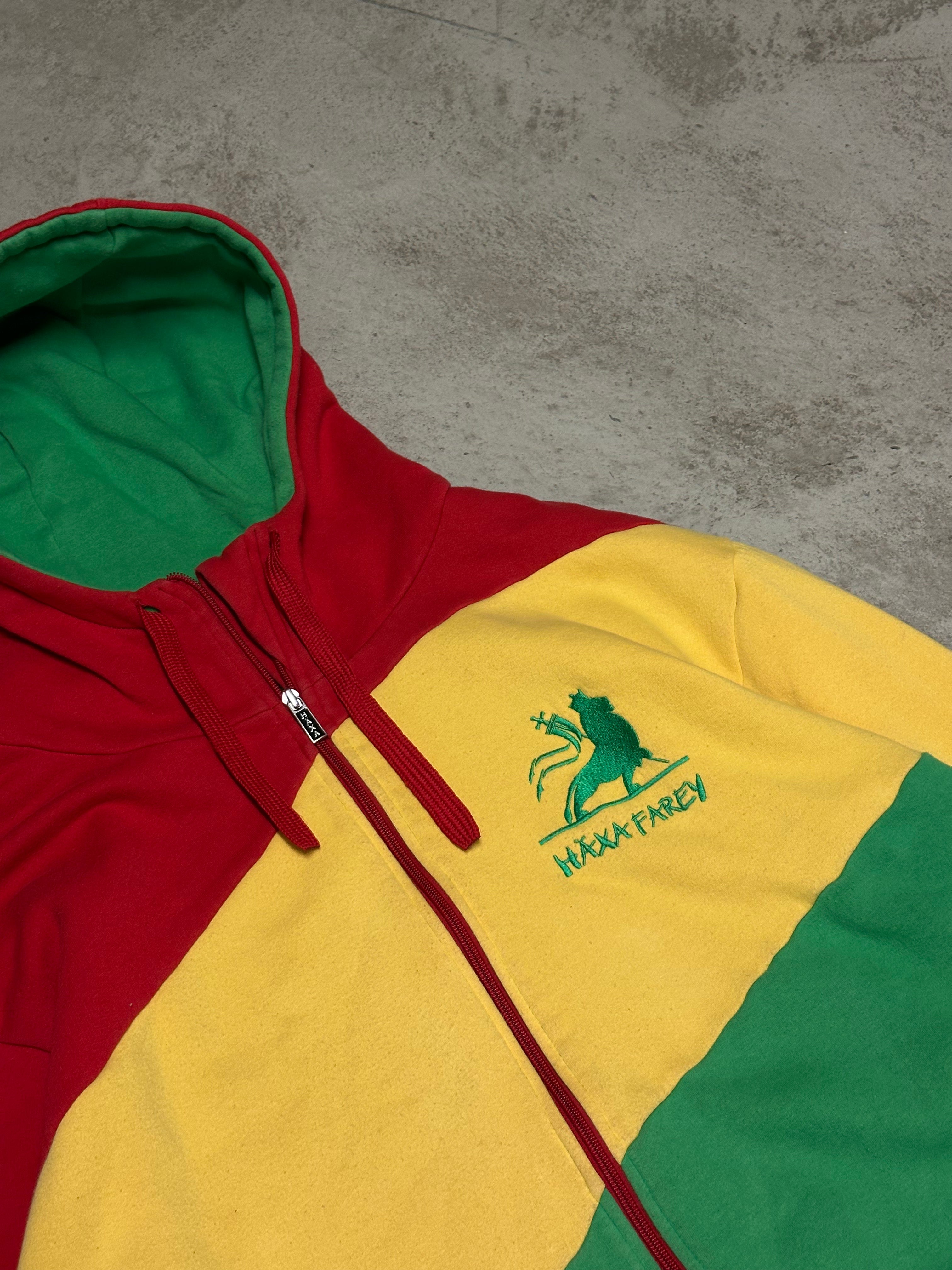 Vintage Haexa Farey Multicolor Stitch Sweatjacke L