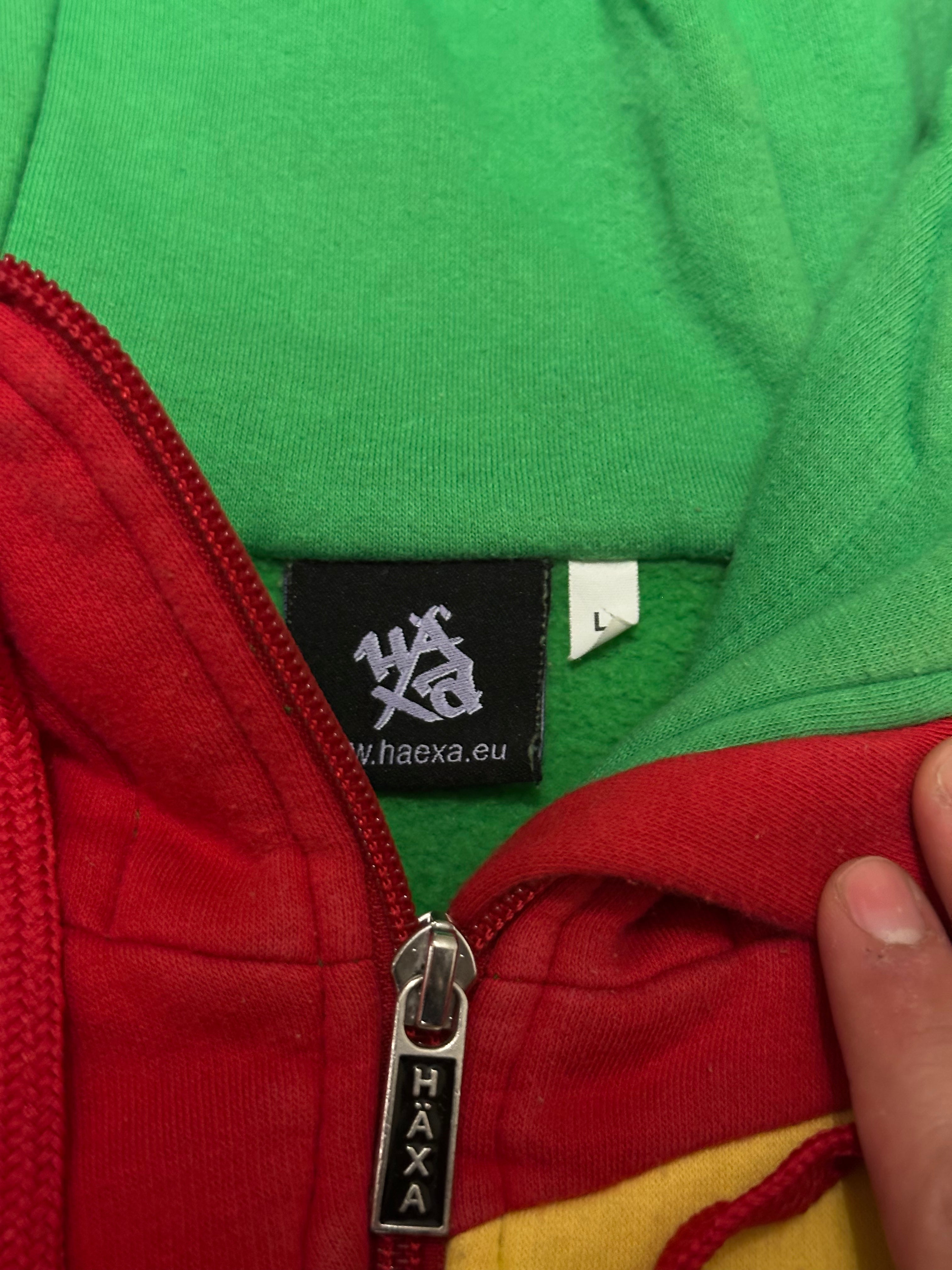 Vintage Haexa Farey Multicolor Stitch Sweatjacke L