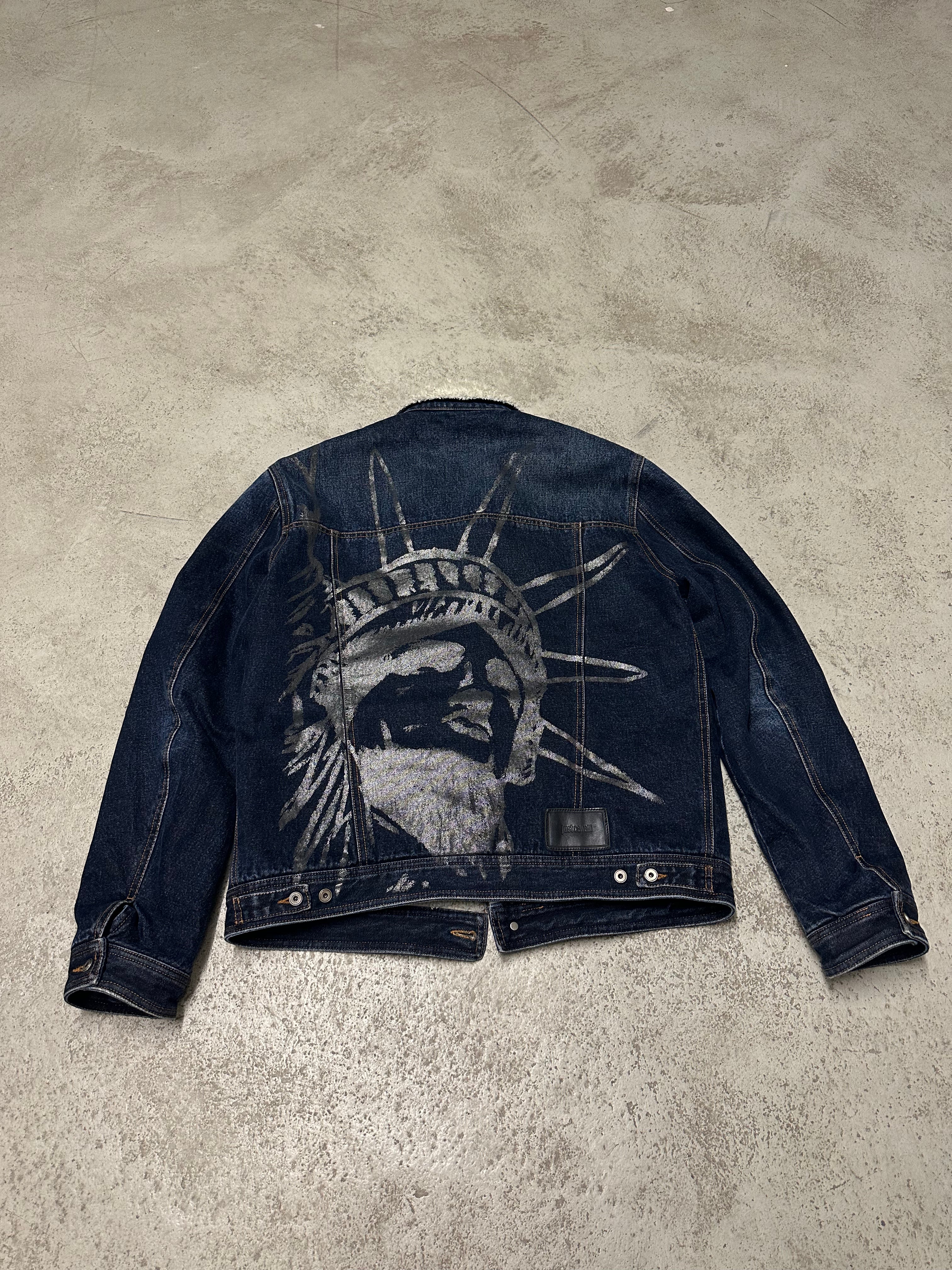 Just Cavalli Statue of Liberty Gefütterte Jeansjacke XL