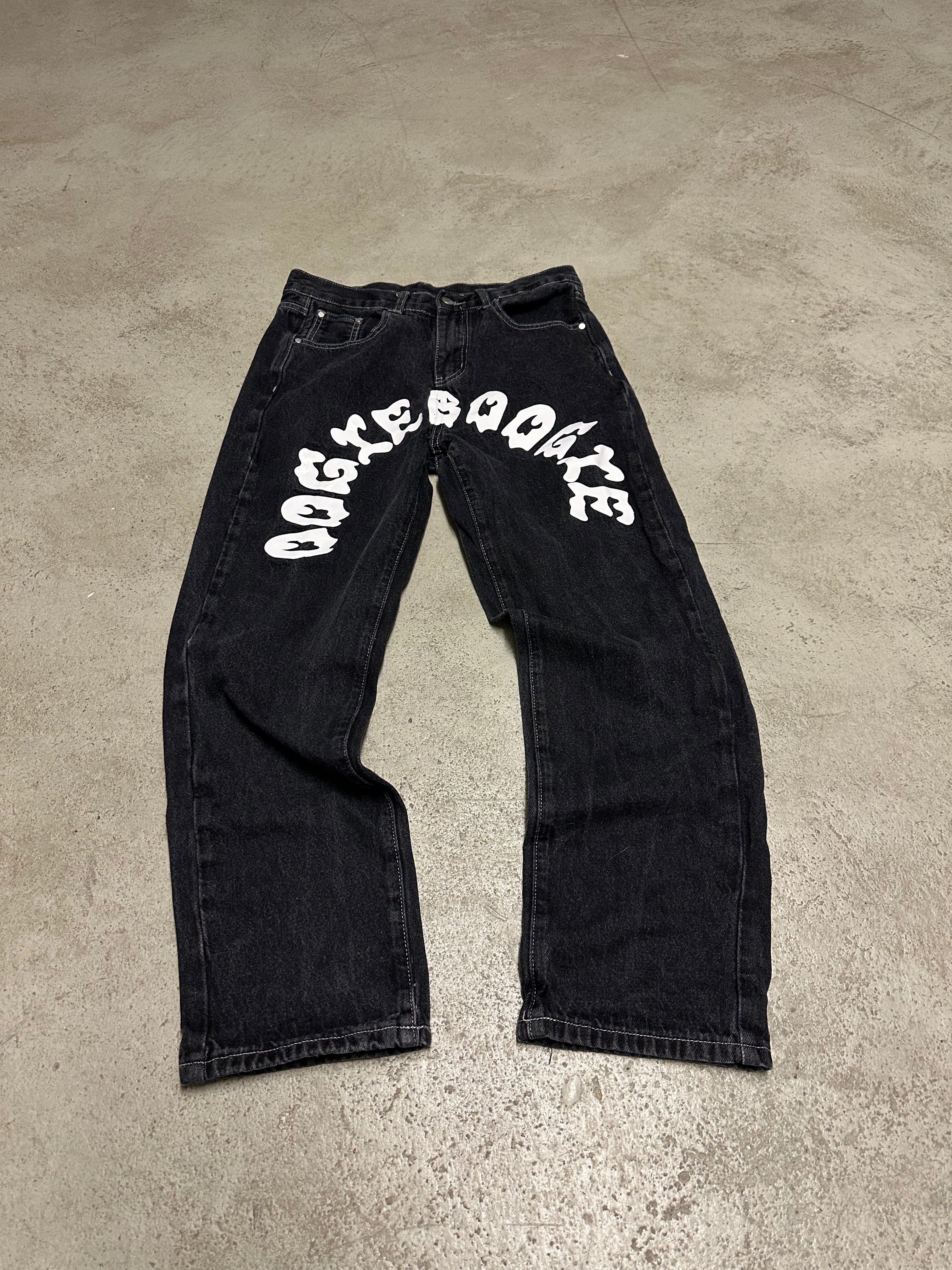 Bootleg Oogieboogie Straight Fit Jeans W30 L30 Schwarz