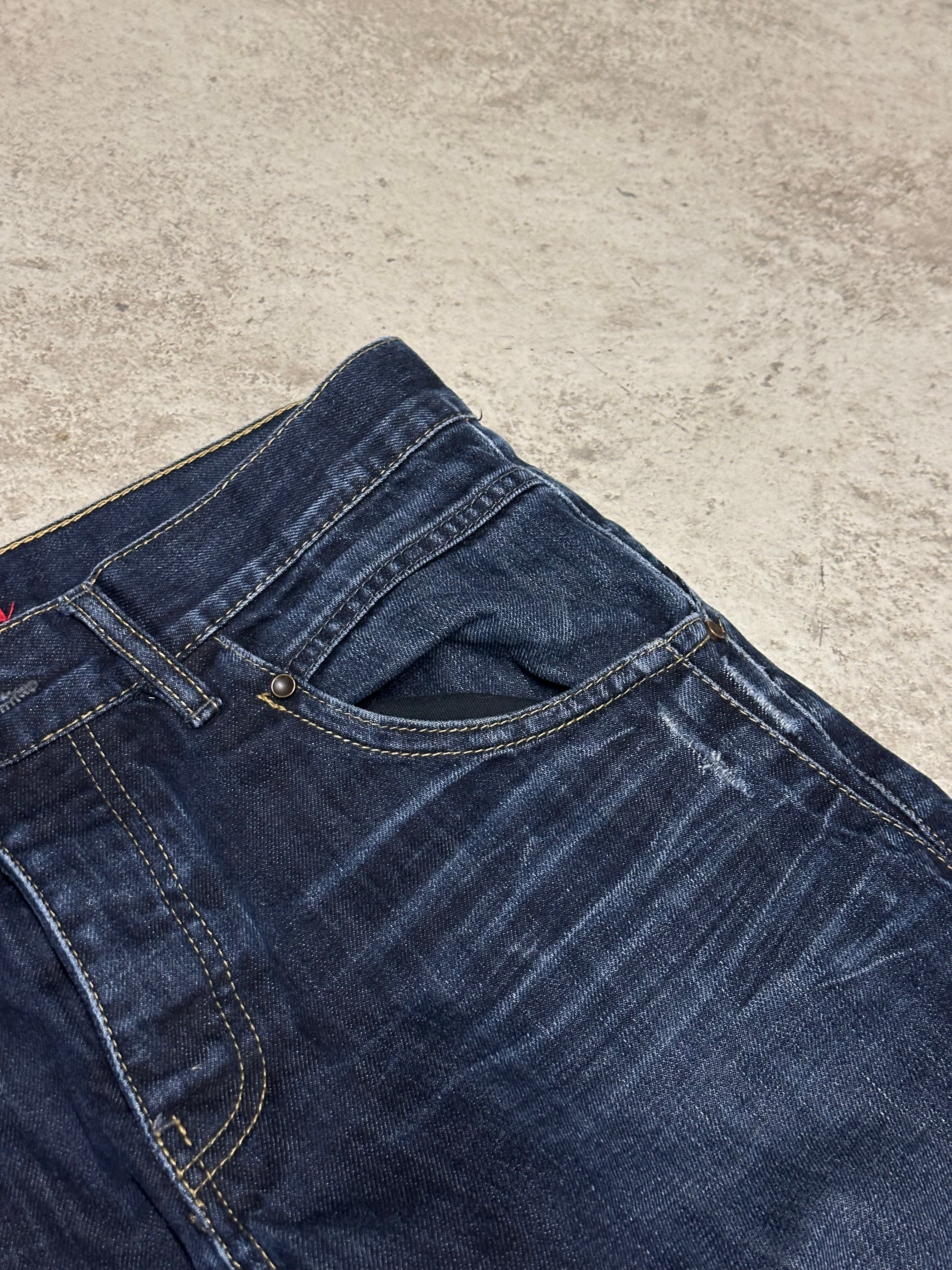 Vintage Celio* Straight Fit Staggered Moboot Jeans Dunkelblau W32 L32