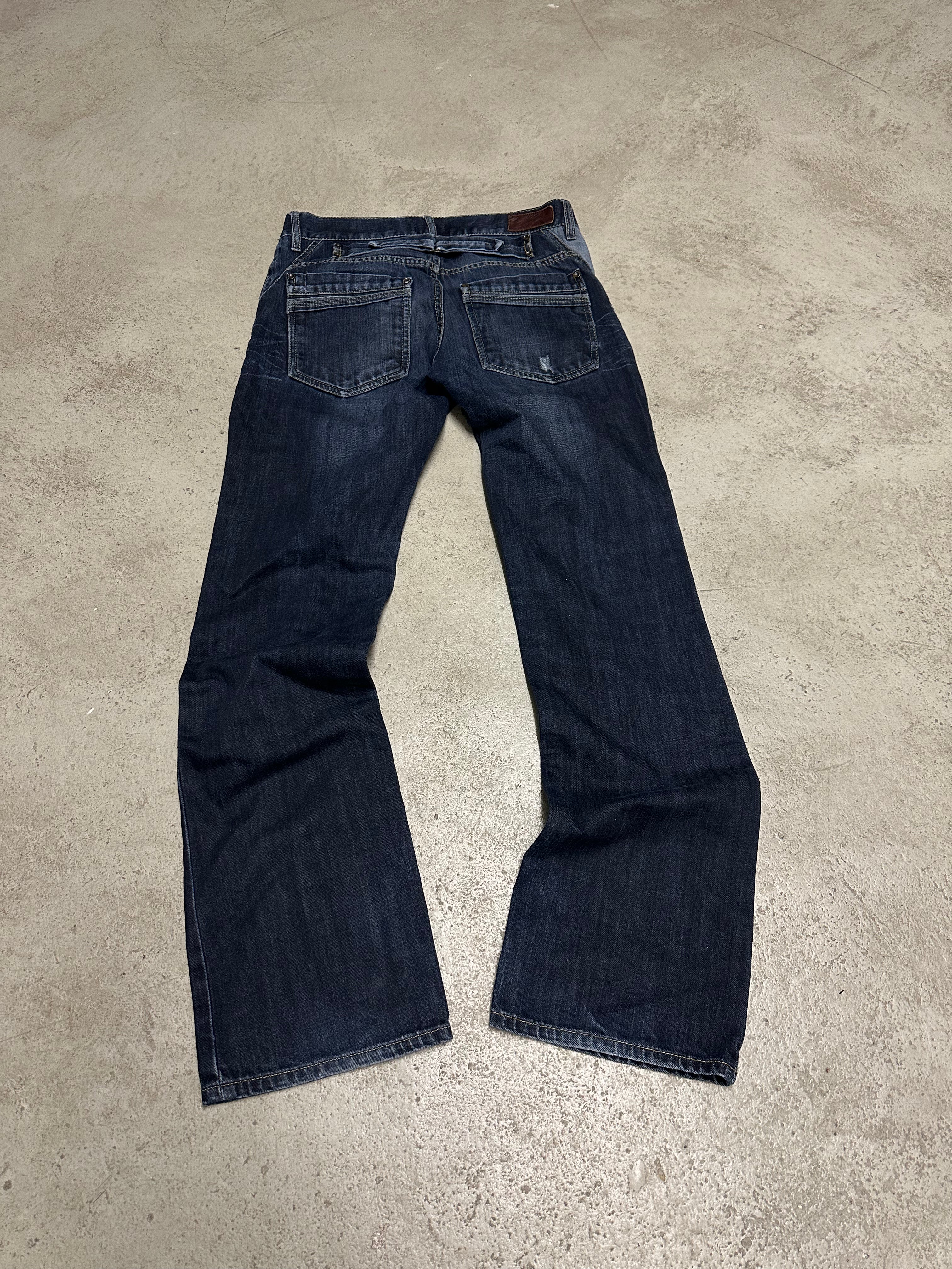 Vintage Celio* Straight Fit Staggered Moboot Jeans Dunkelblau W32 L32