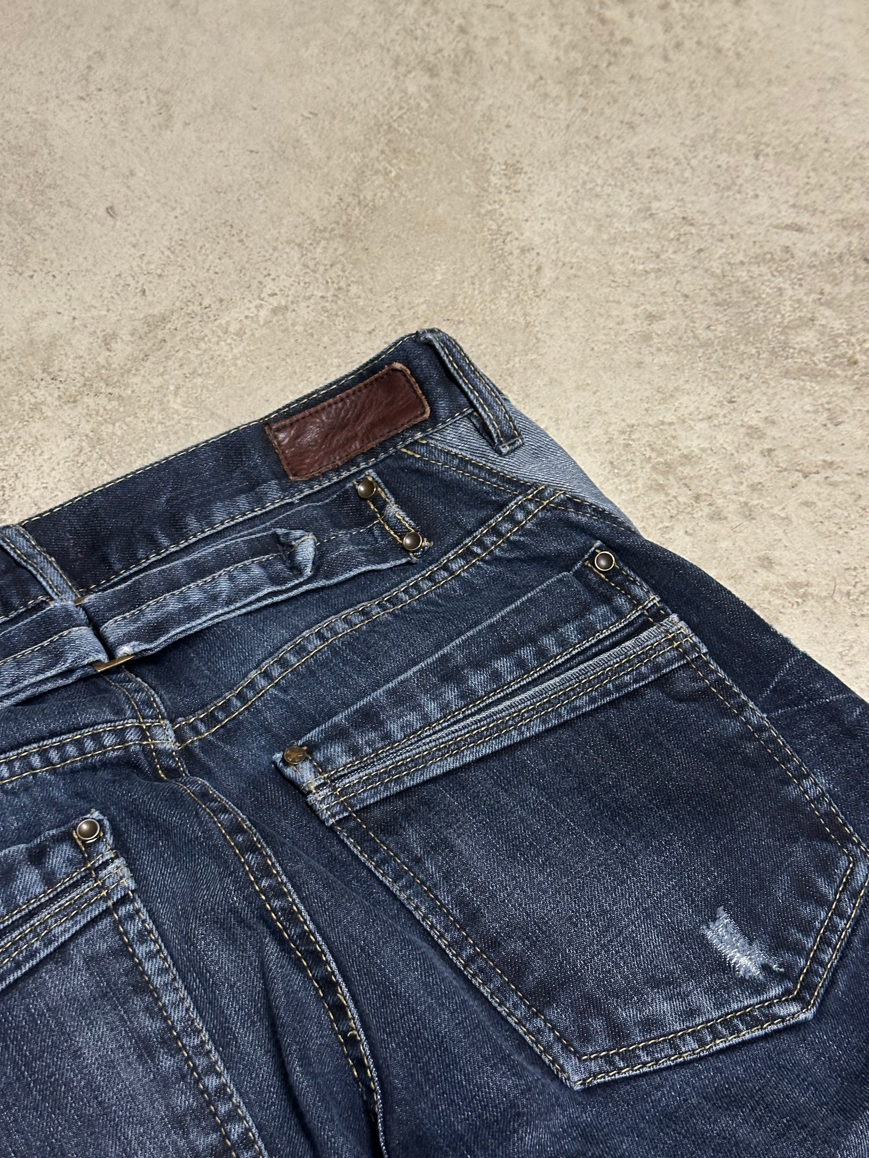 Vintage Celio* Straight Fit Staggered Moboot Jeans Dunkelblau W32 L32