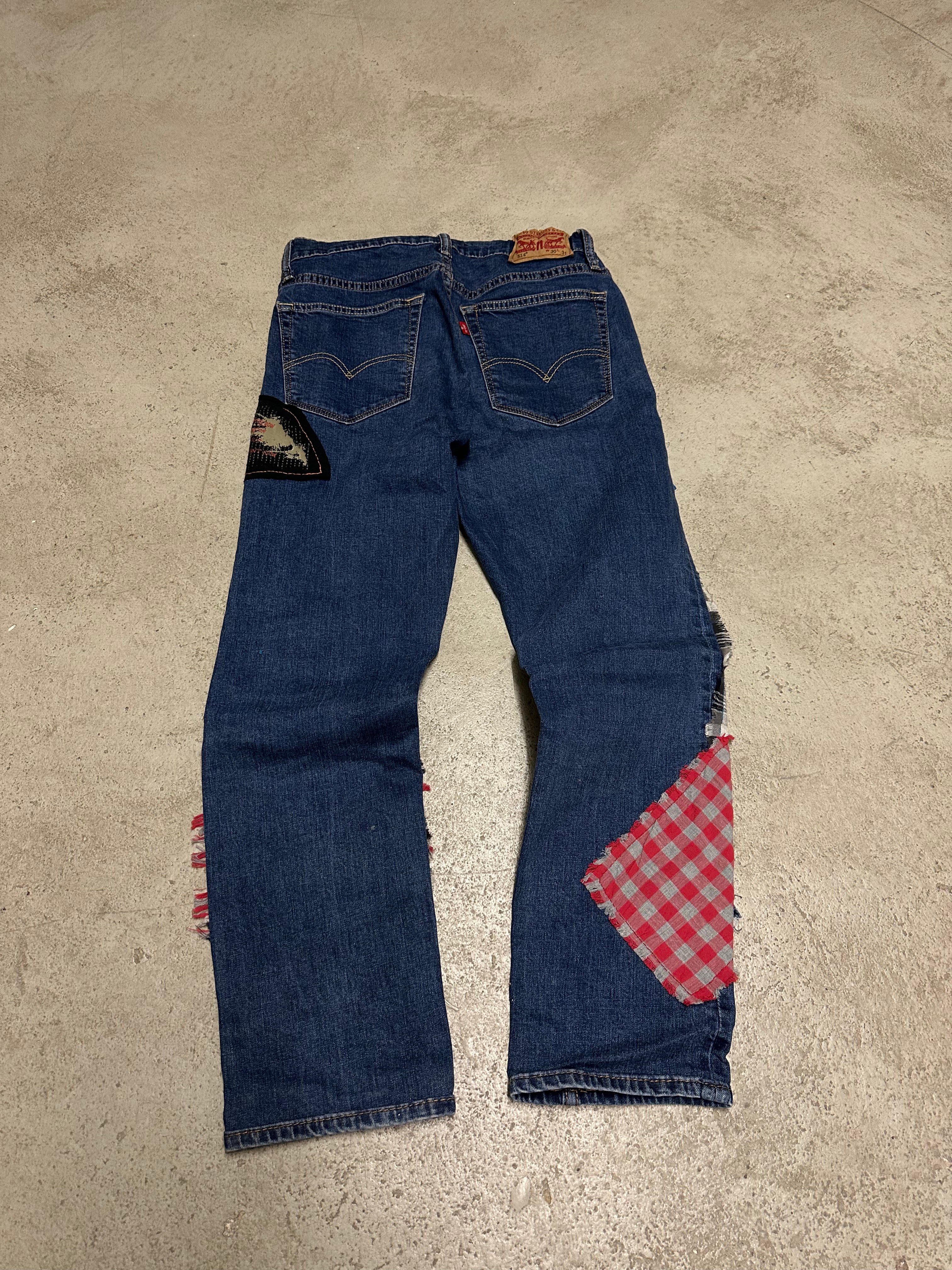 Vintage Levi’s 1of1 Patched Out 514 Straight Fit Jeans W30 L31