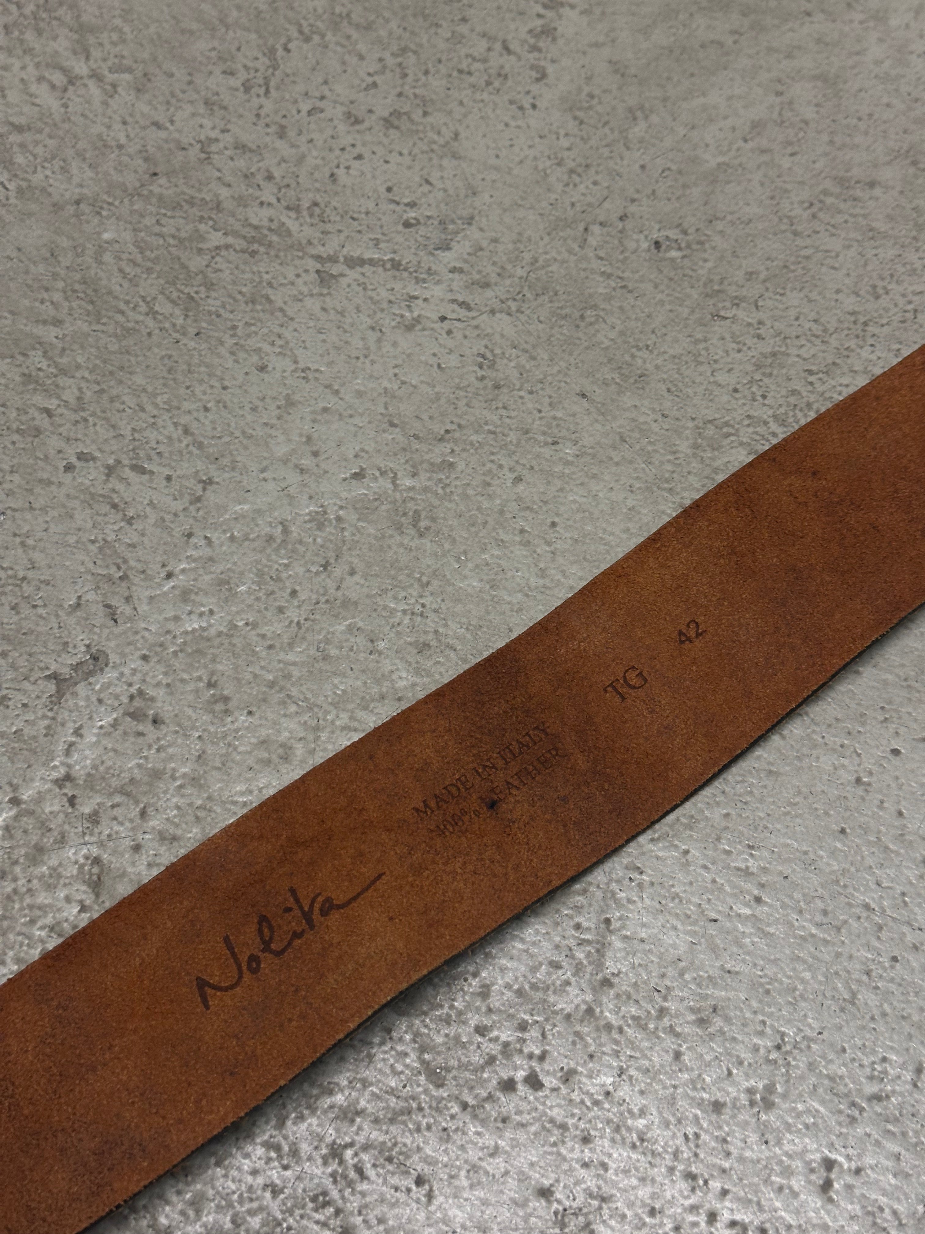 2000s Vintage Nolita NYC Distressed Ledergürtel – 90 cm