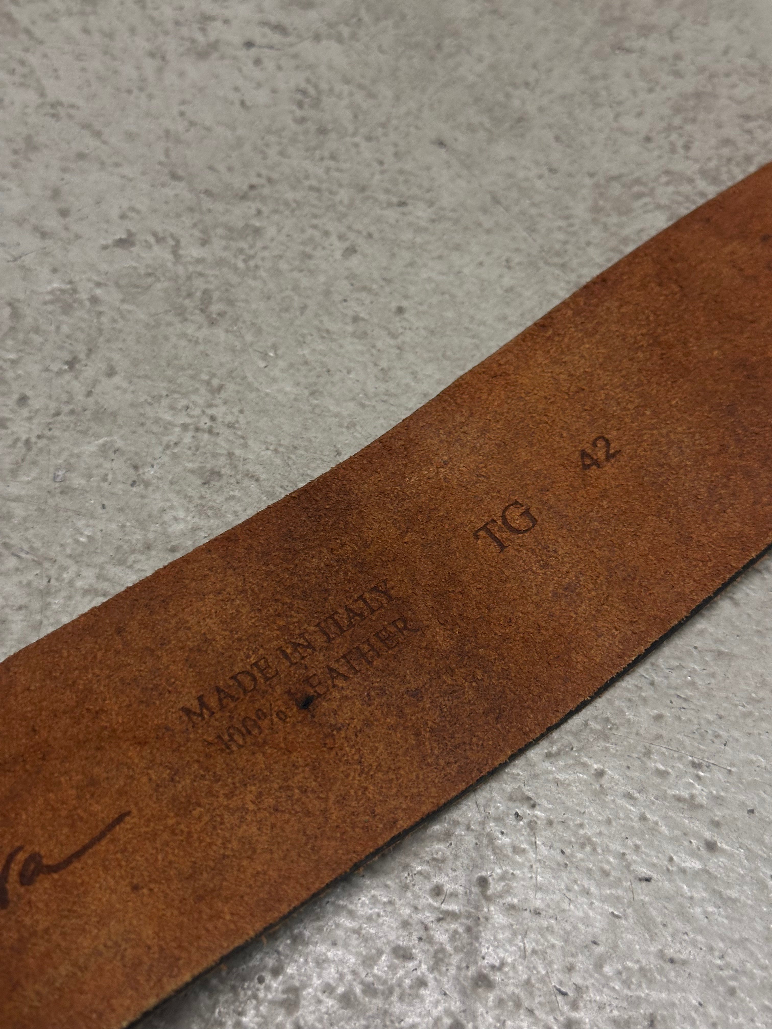 2000s Vintage Nolita NYC Distressed Ledergürtel – 90 cm