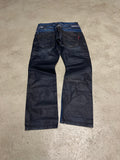Cipo & Baxx Tripple Belt Baggy Fit Jeans – Dunkelblau Schwarz – W33 L32 Stone Wash