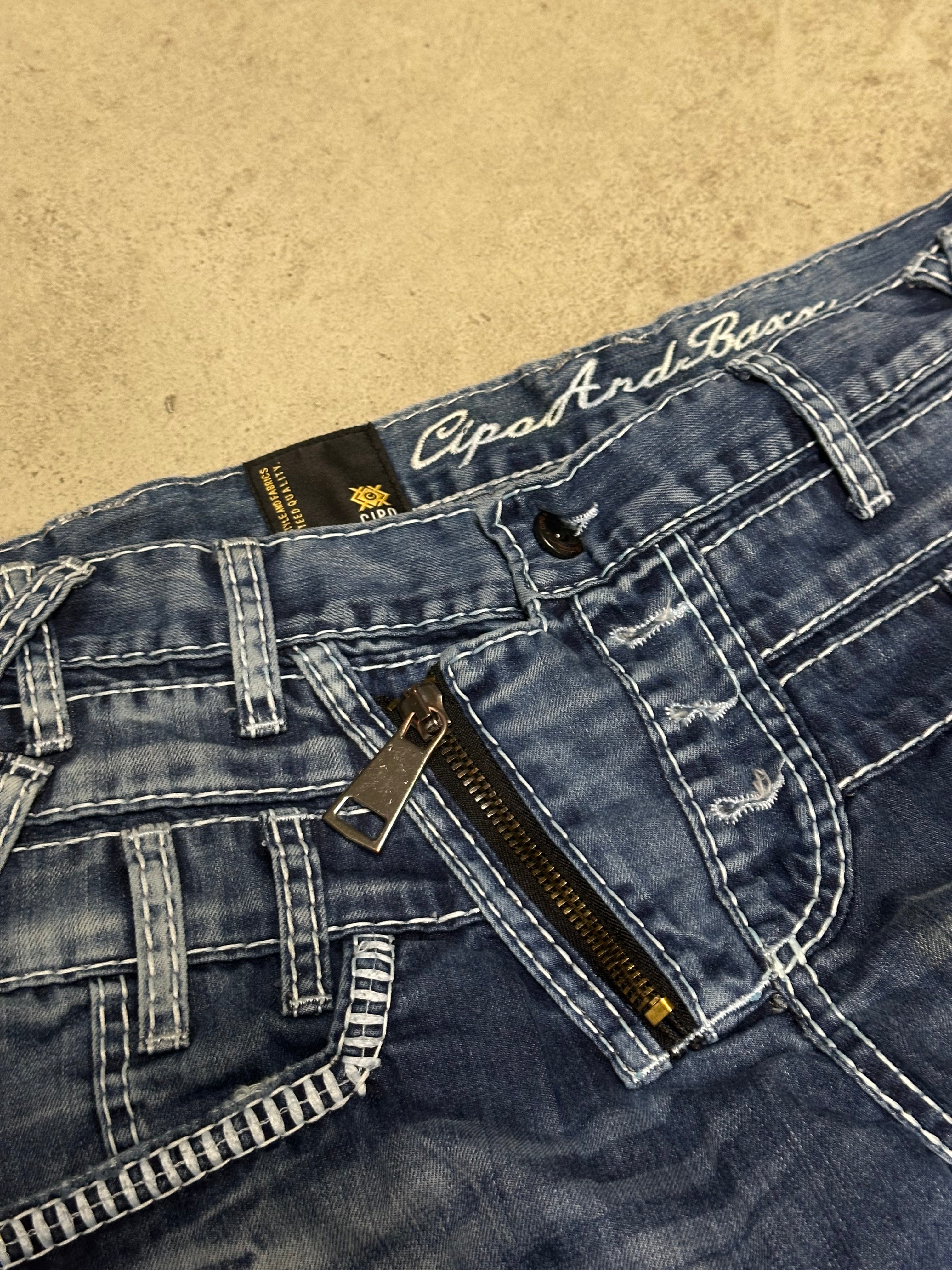 Cipo & Baxx Jeans Tripple Belt – Blue Denim – W33 L32