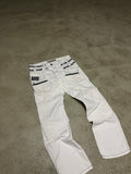 Vintage Cipo & Baxx Tripple Belt Patched Jeans – Weiß – W33 L32