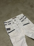 Vintage Cipo & Baxx Tripple Belt Patched Jeans – Weiß – W33 L32