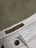 Vintage Cipo & Baxx Tripple Belt Patched Jeans – Weiß – W33 L32