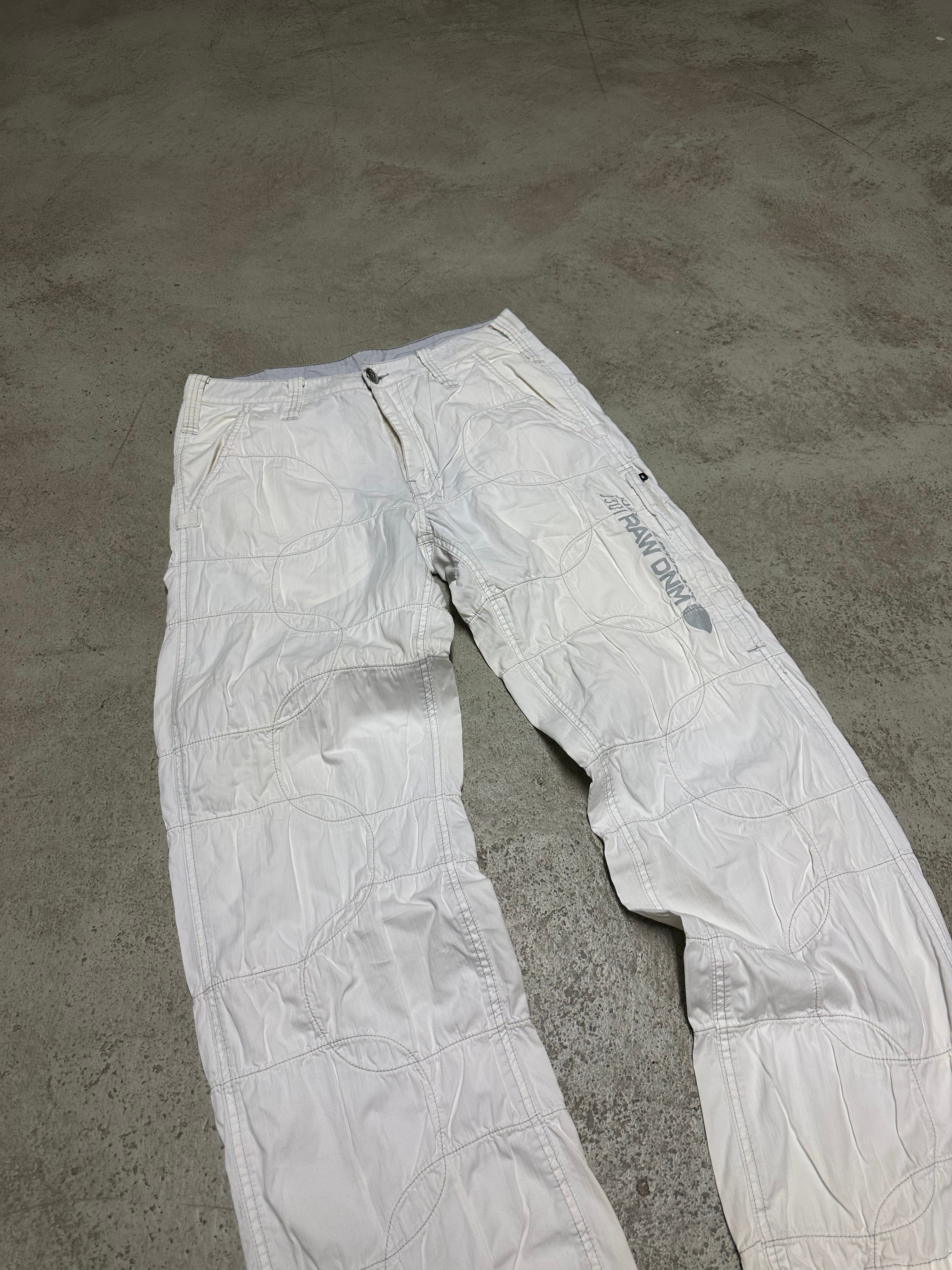 Seltene! Vintage G-Star Raw Baggy Patched Out Hose – Weiß