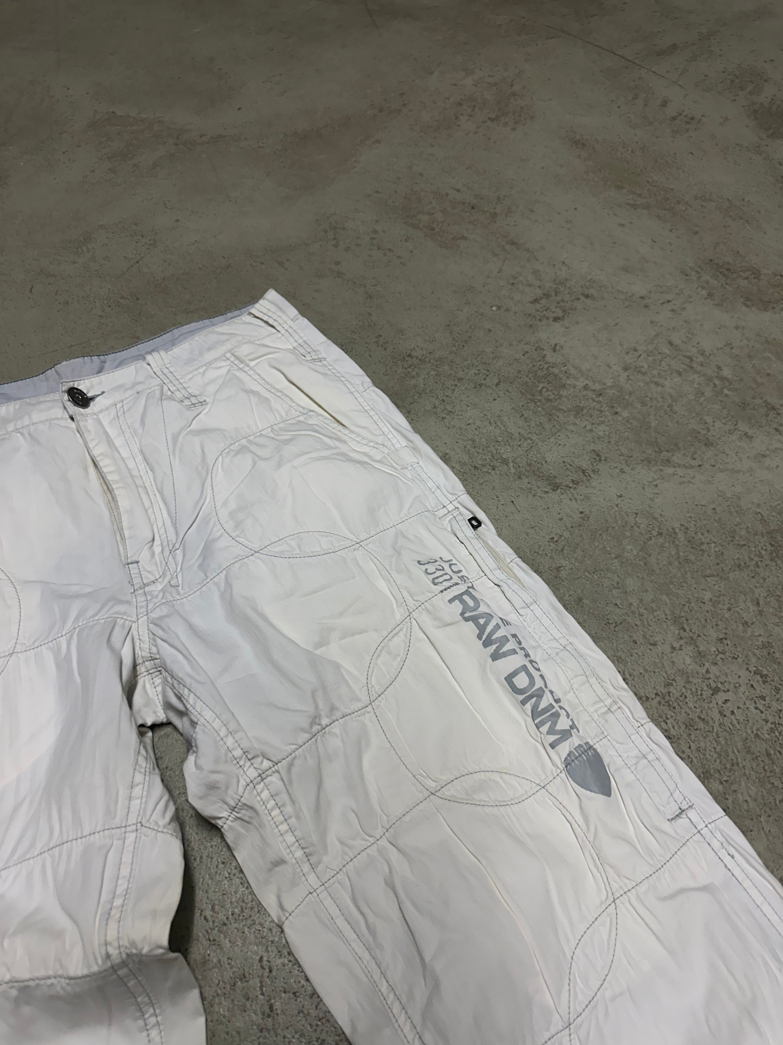 Seltene! Vintage G-Star Raw Baggy Patched Out Hose – Weiß