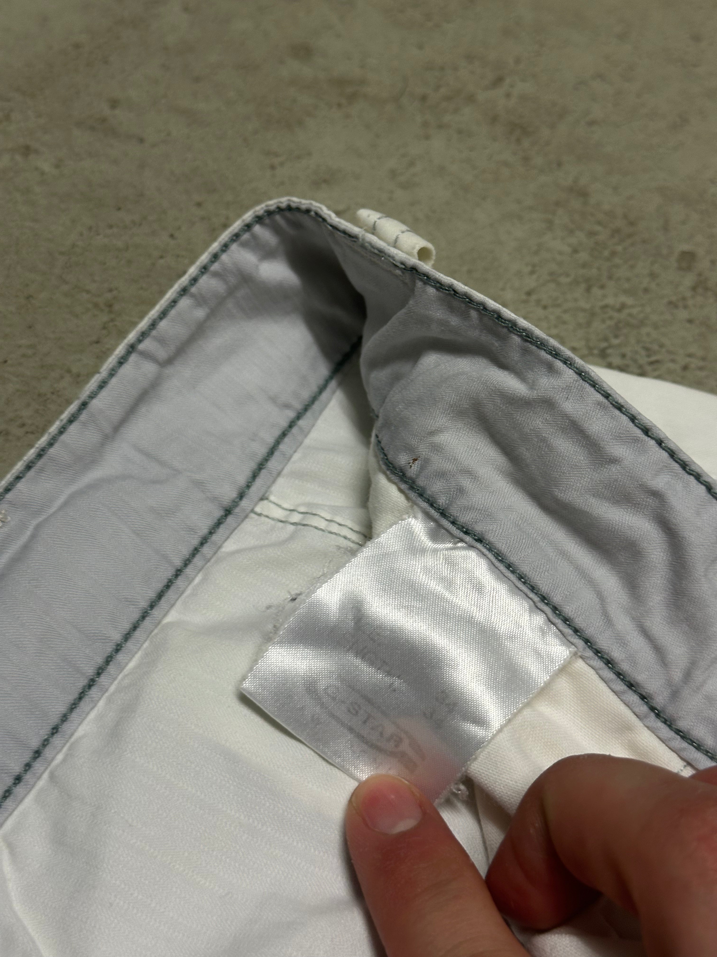 Seltene! Vintage G-Star Raw Baggy Patched Out Hose – Weiß