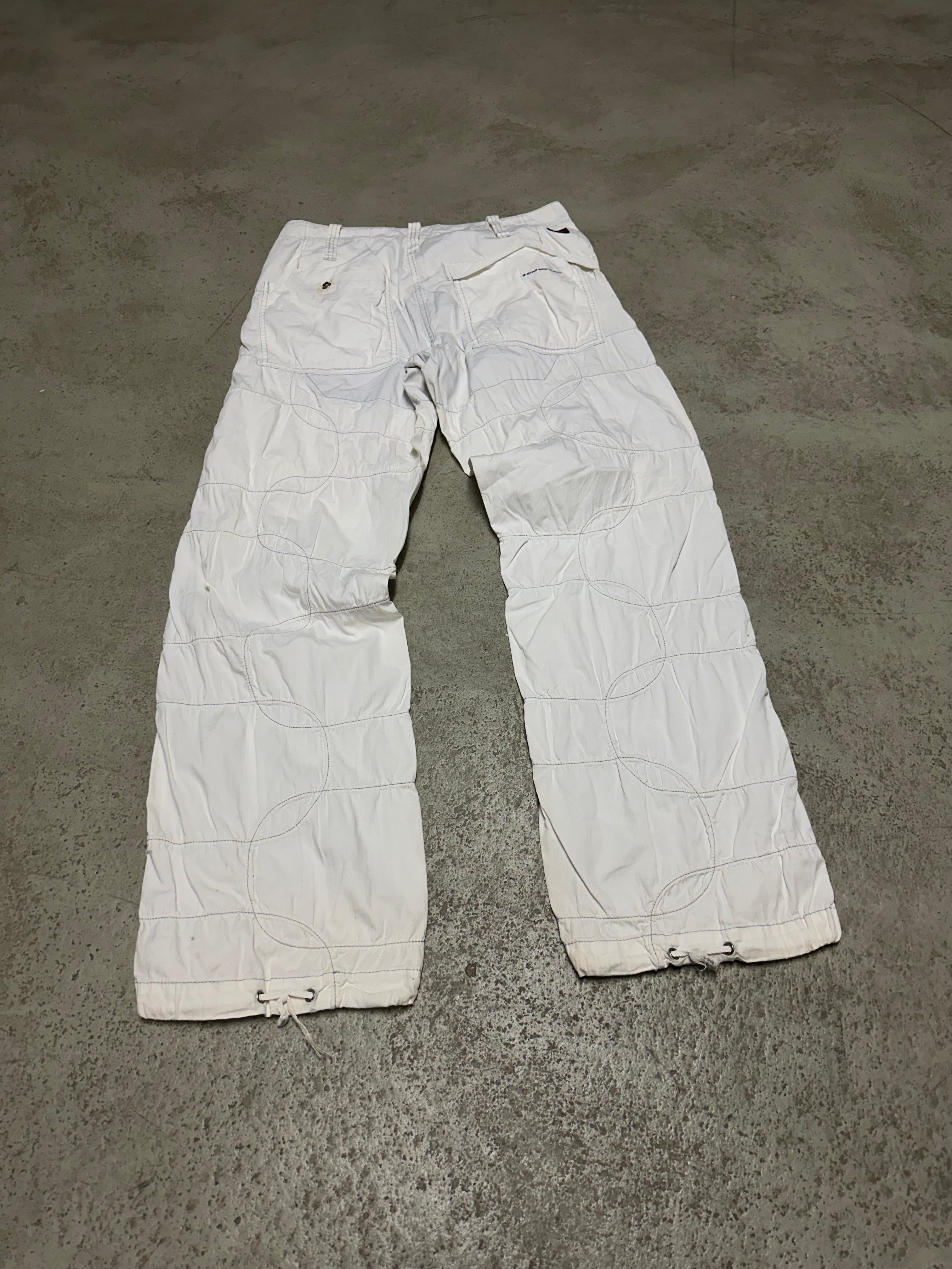 Seltene! Vintage G-Star Raw Baggy Patched Out Hose – Weiß