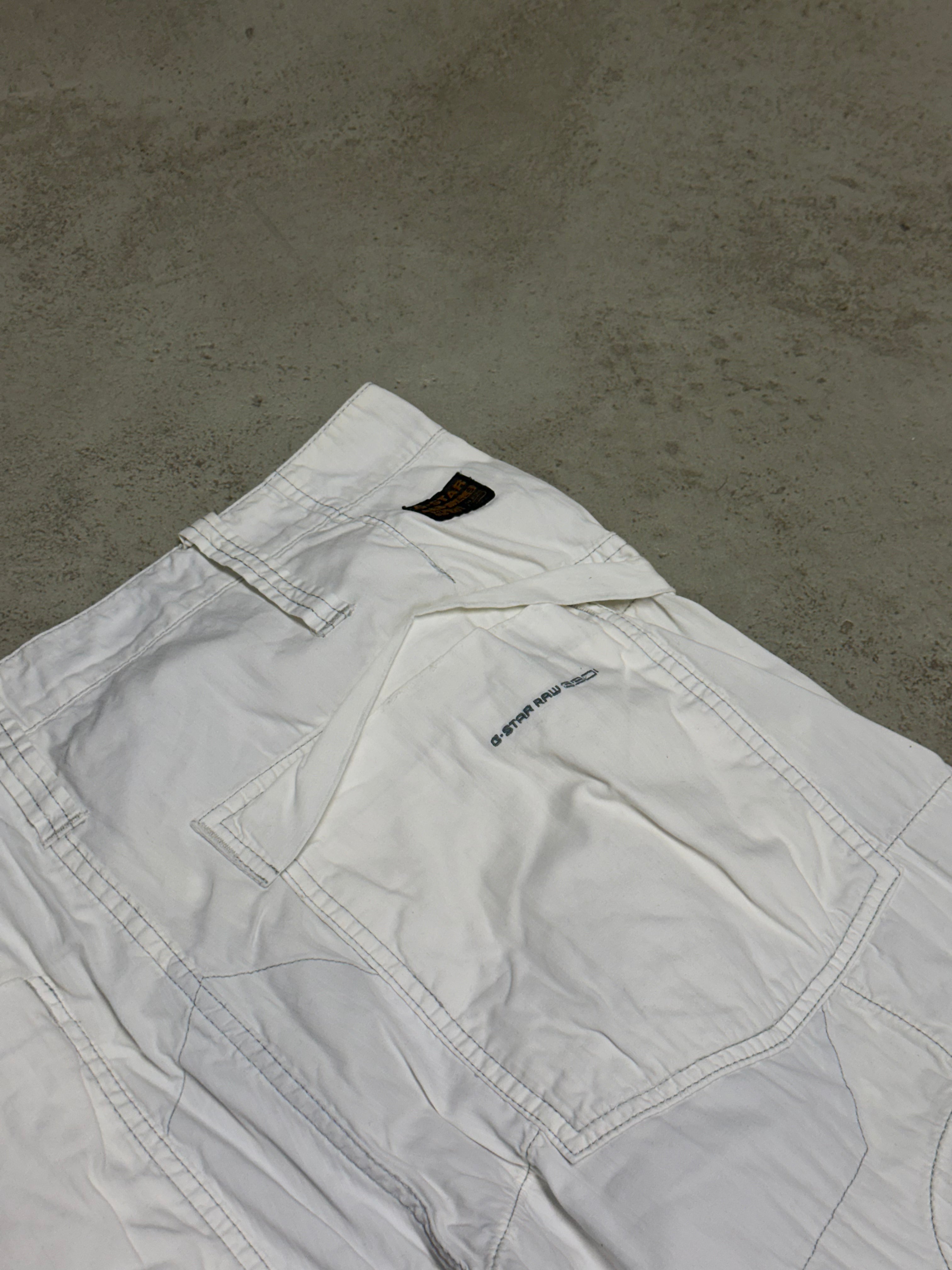 Seltene! Vintage G-Star Raw Baggy Patched Out Hose – Weiß