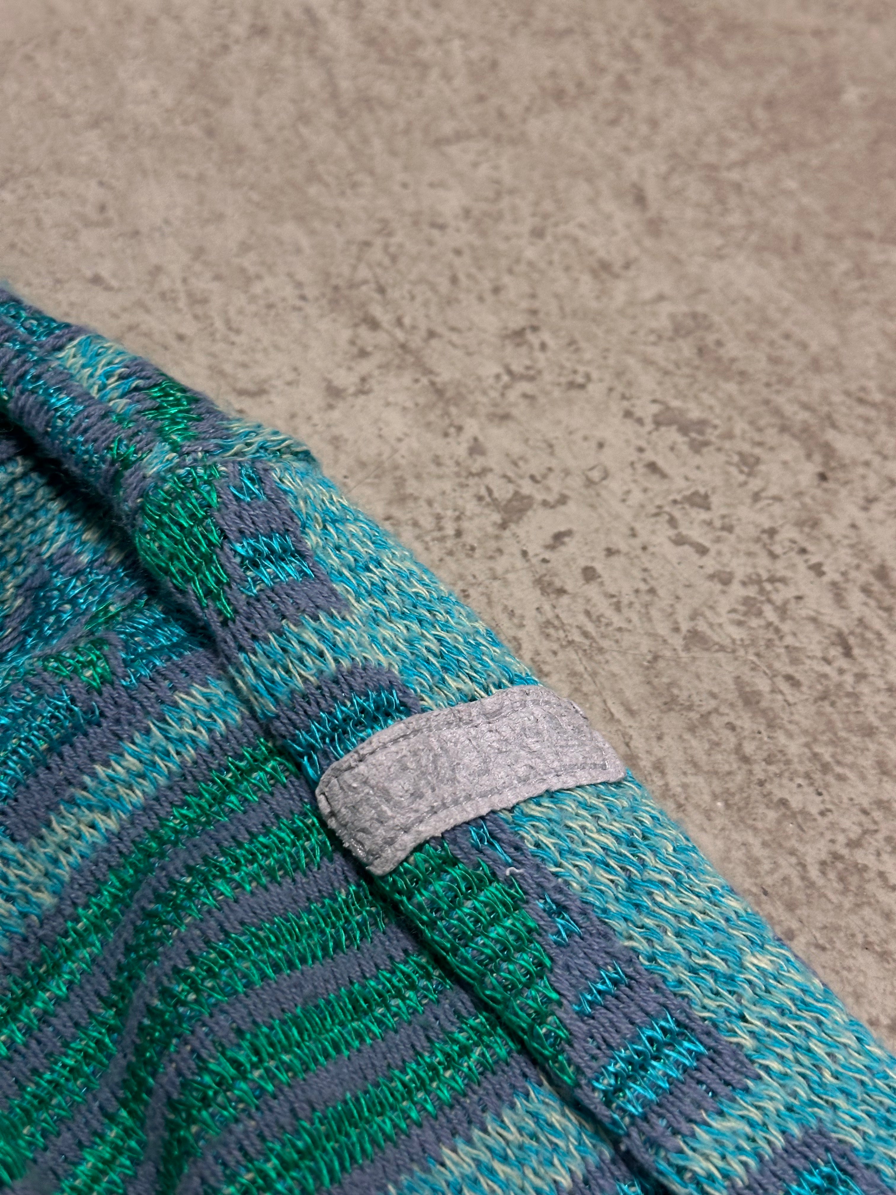 Vintage Adidas Strickpullover – Größe M (Türkis/Babyblau)