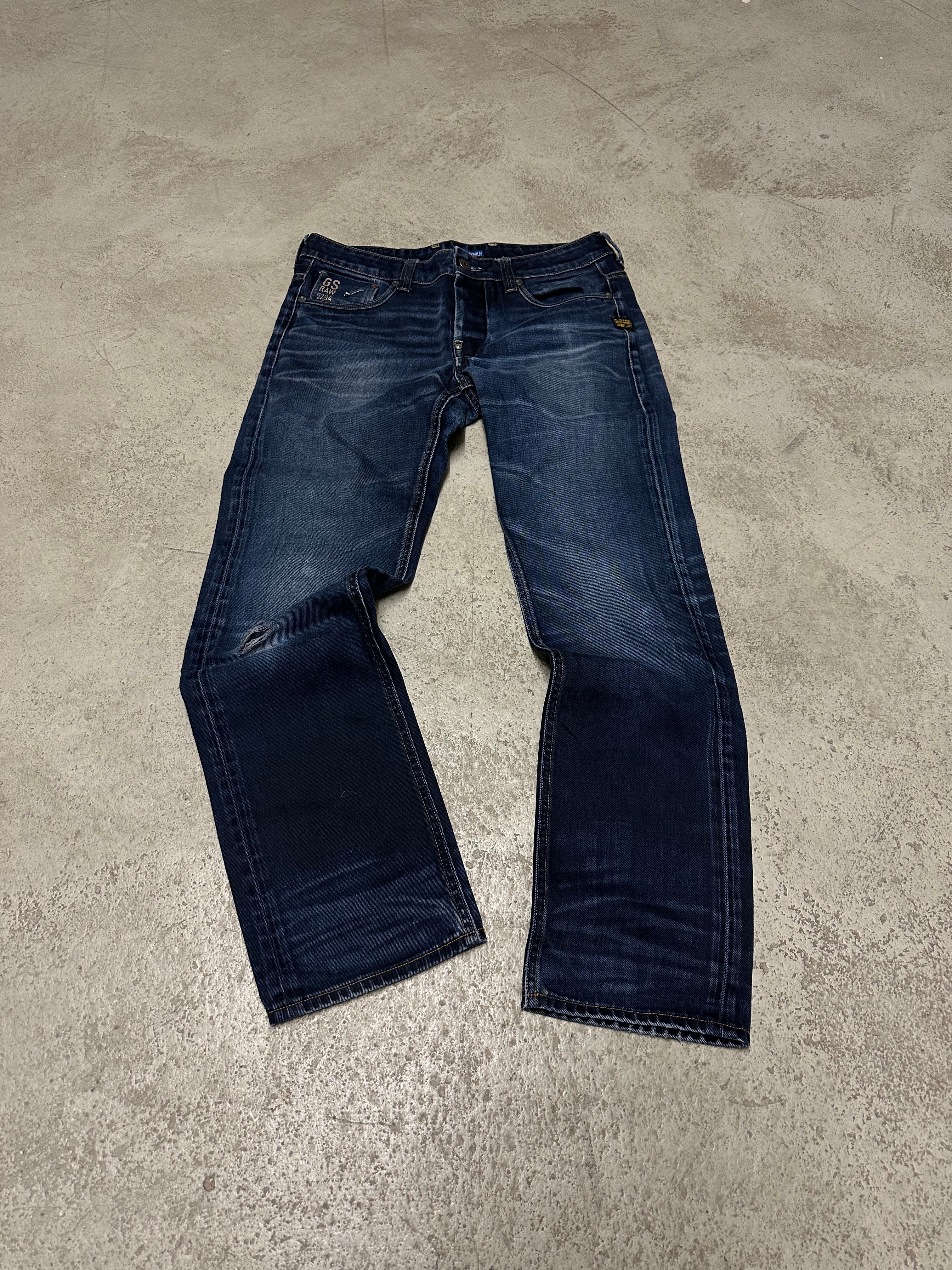 G-Star Raw Attac Straight Fit Jeans – W31 L32 (Dunkelblau)