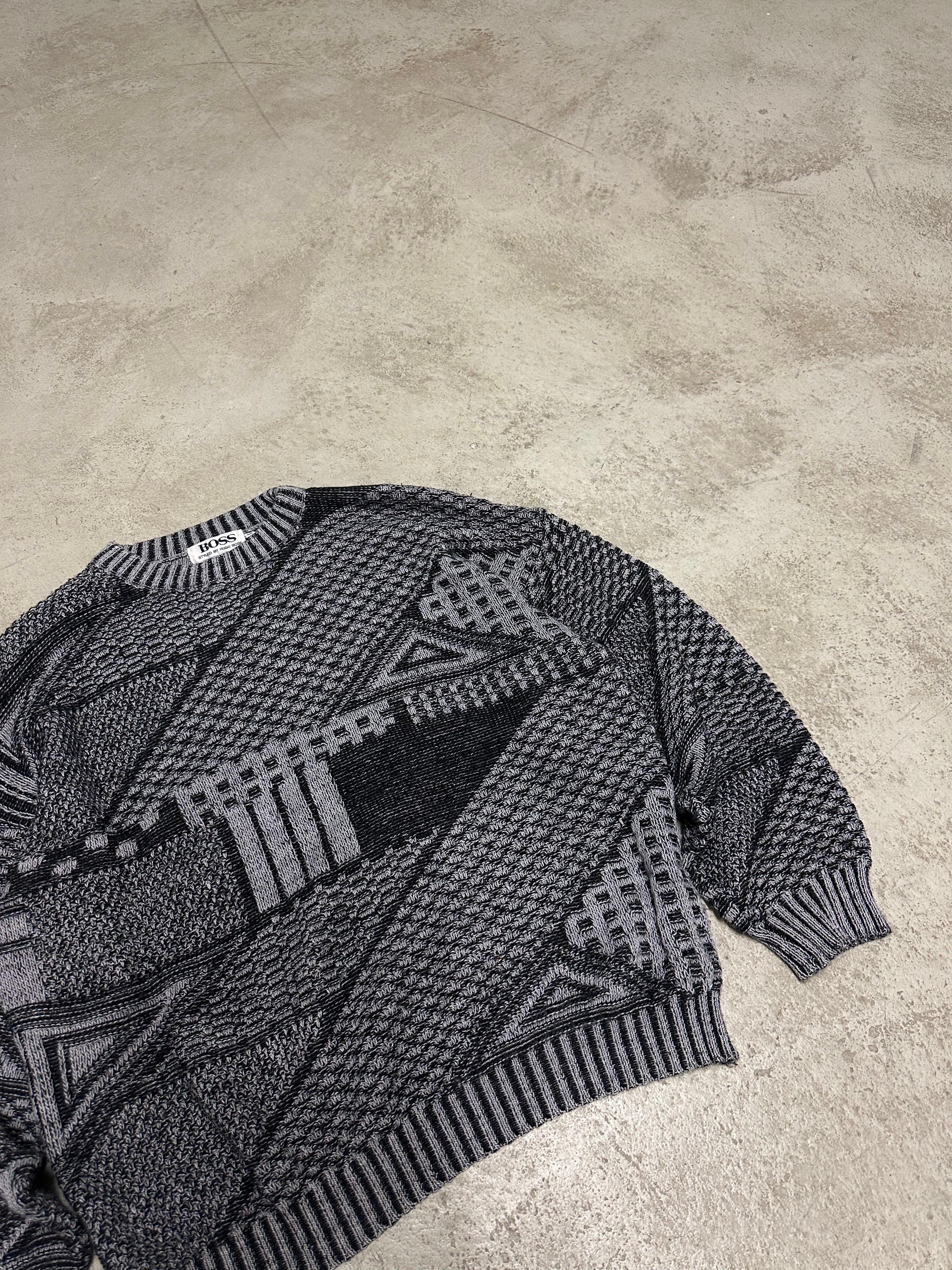 Vintage Hugo Boss Knitsweater – Größe XL – Grau