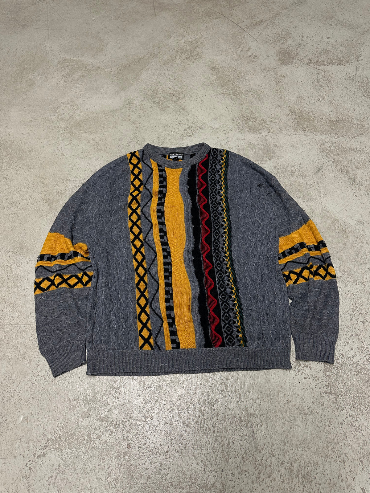 Vintage Carlo Colucci Type Men’s World Strickpullover – Größe M