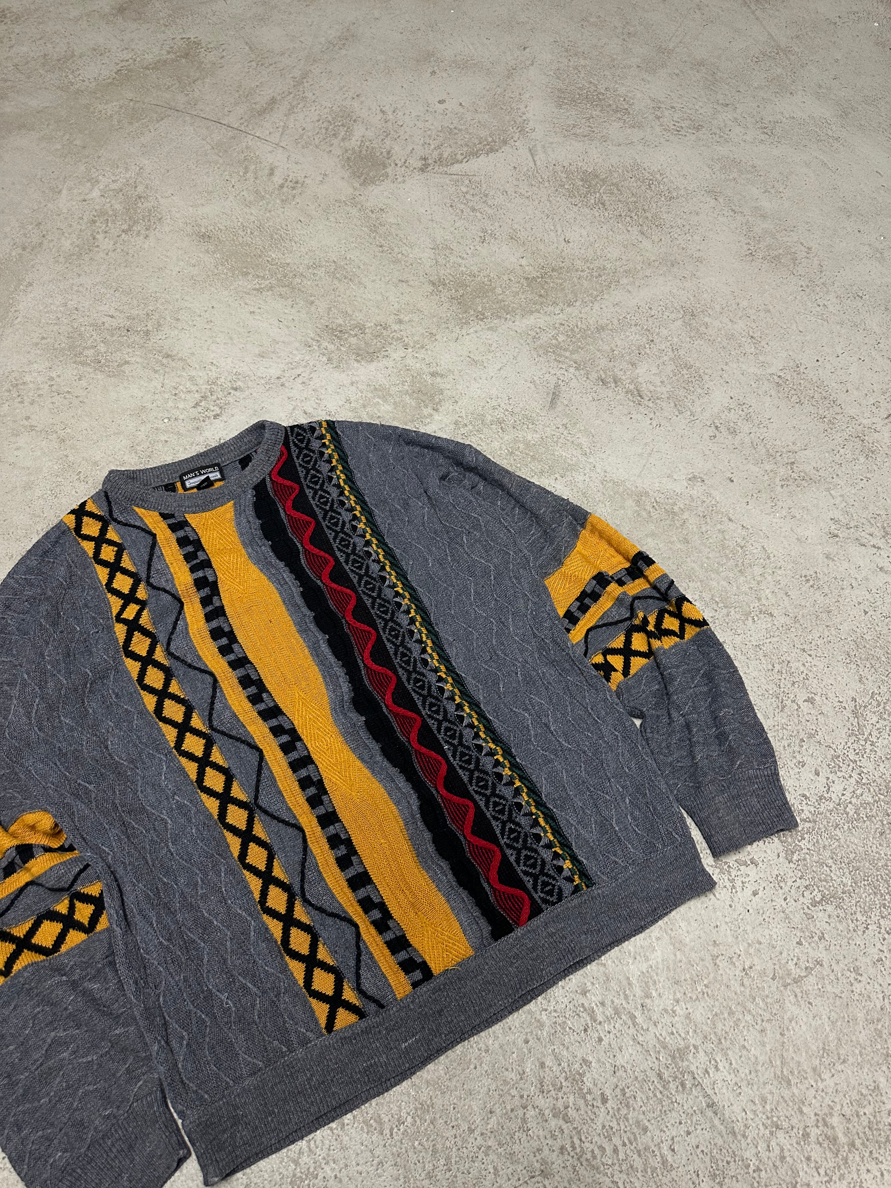 Vintage Carlo Colucci Type Men’s World Strickpullover – Größe M
