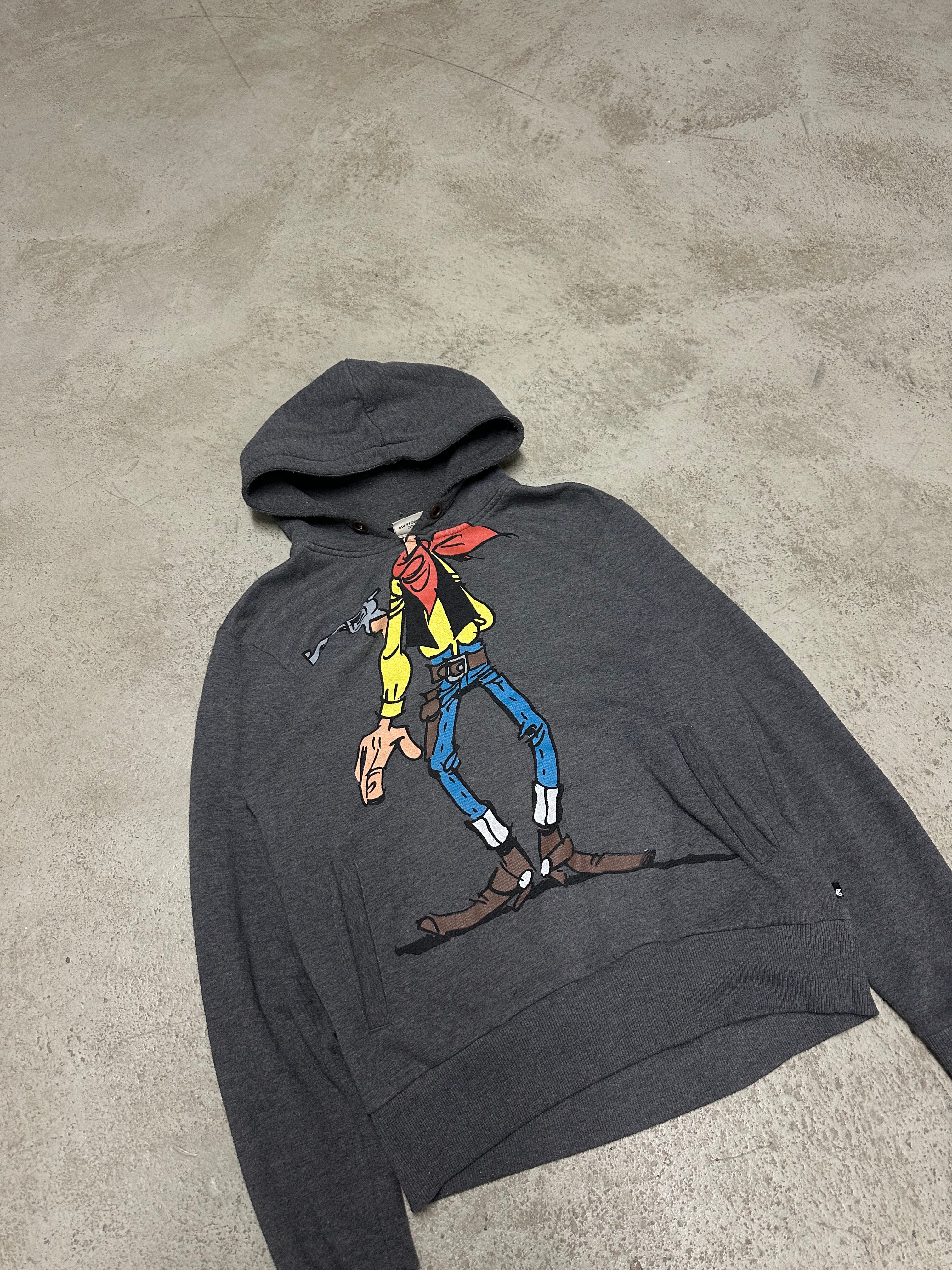 Vintage Lucky Luke Pullover – Größe M (Grau, 2010)