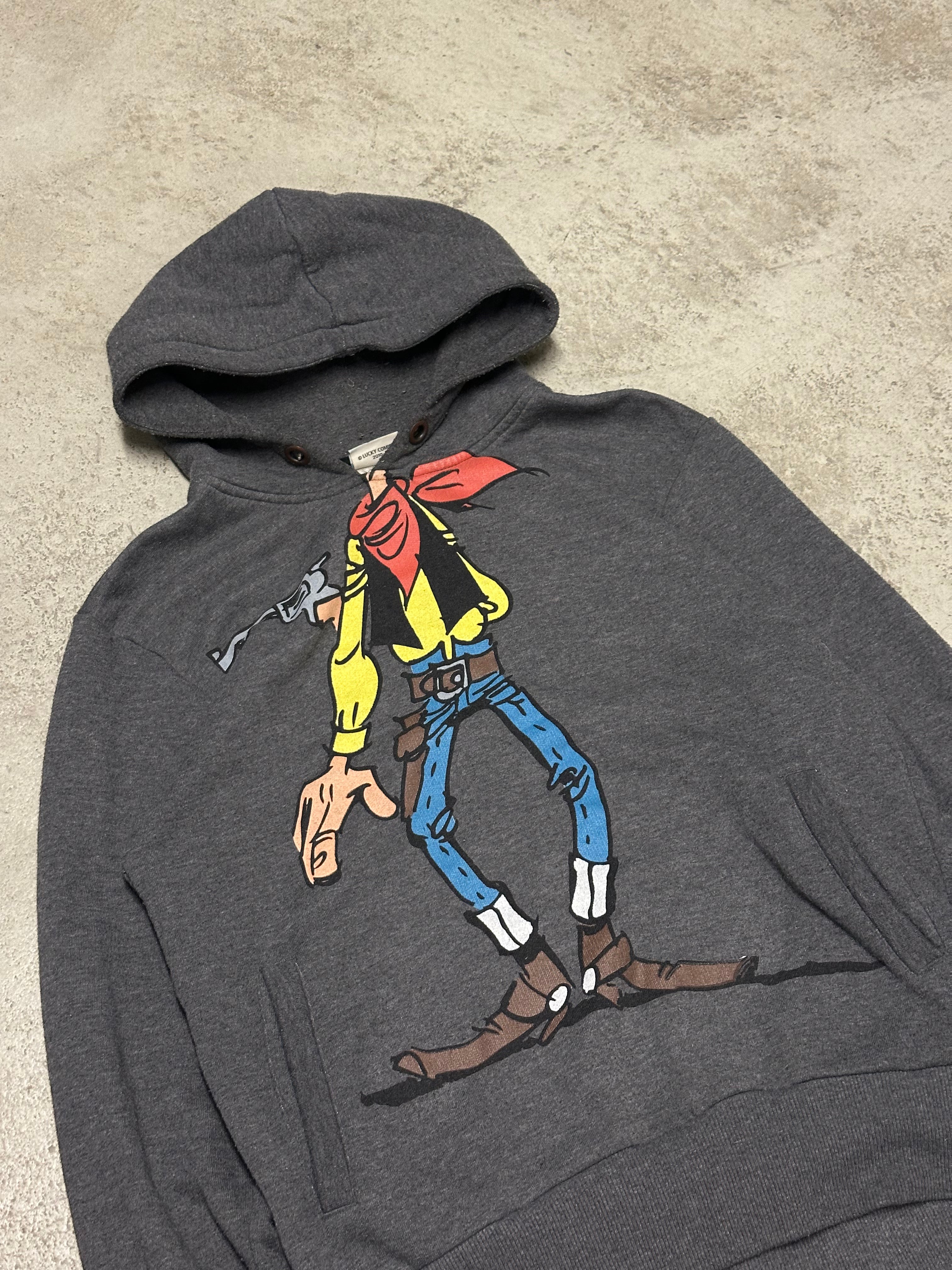 Vintage Lucky Luke Pullover – Größe M (Grau, 2010)