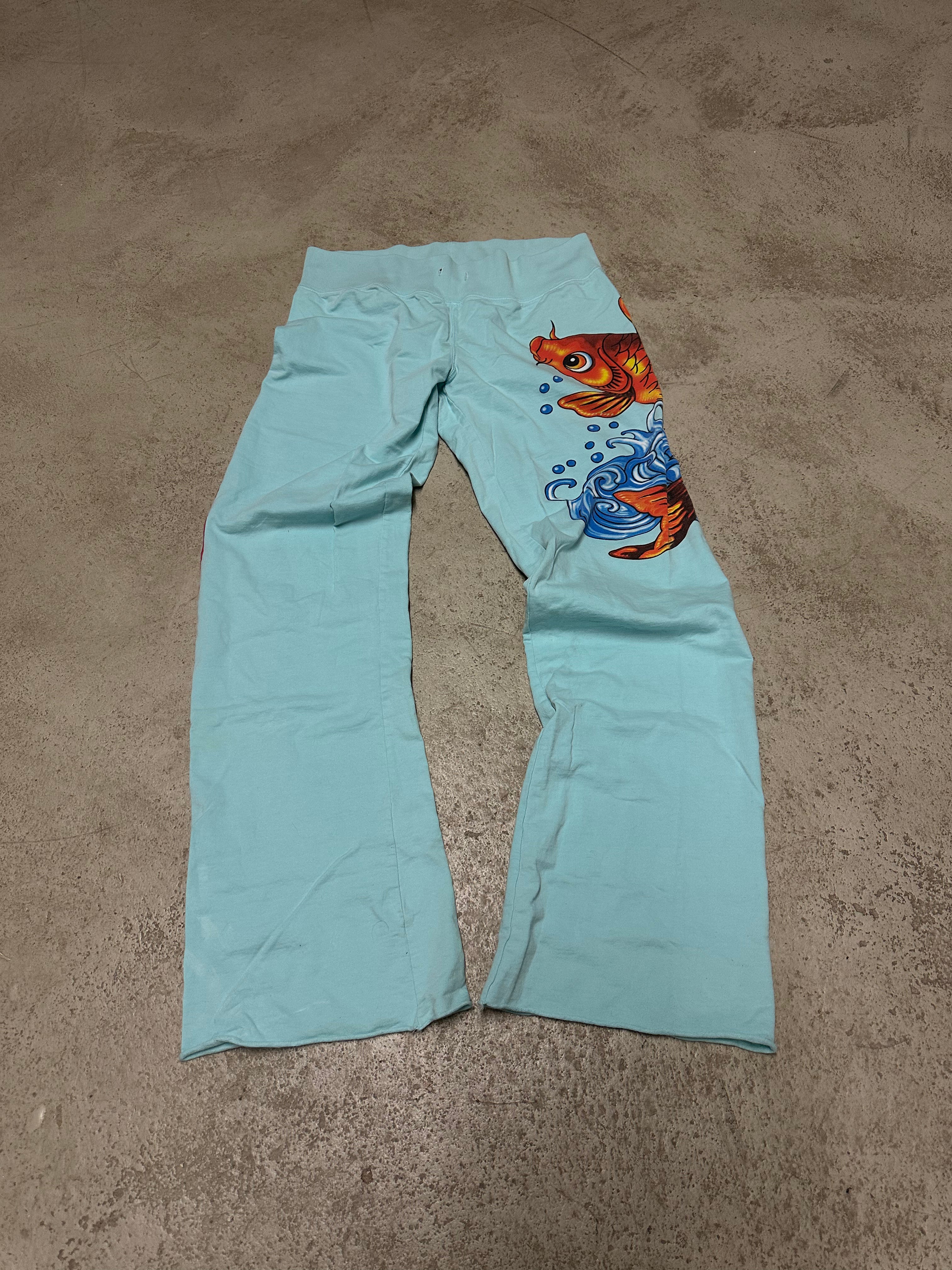 Vintage Ed Hardy Jogger – Größe L (Babyblau)