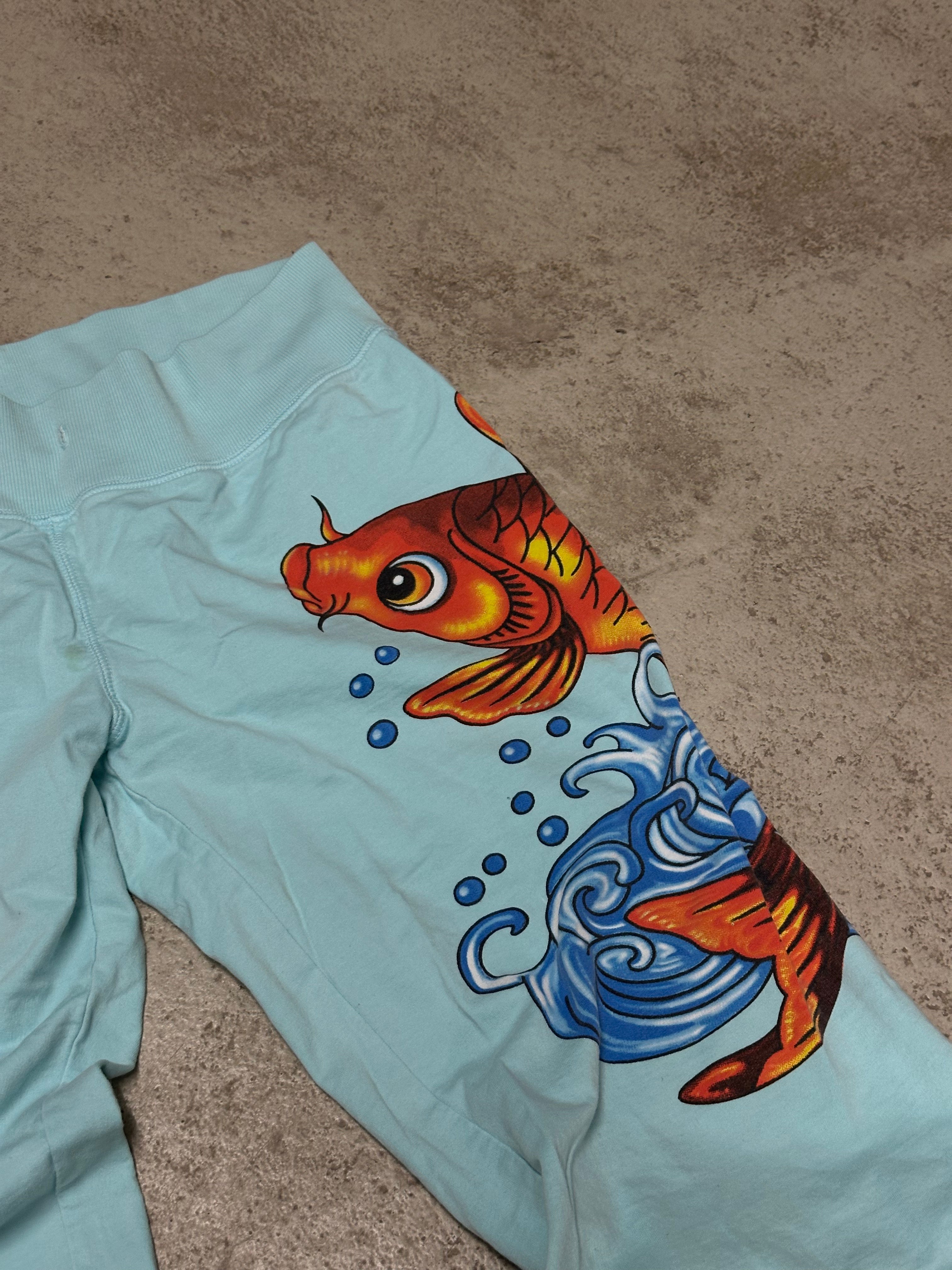 Vintage Ed Hardy Jogger – Größe L (Babyblau)