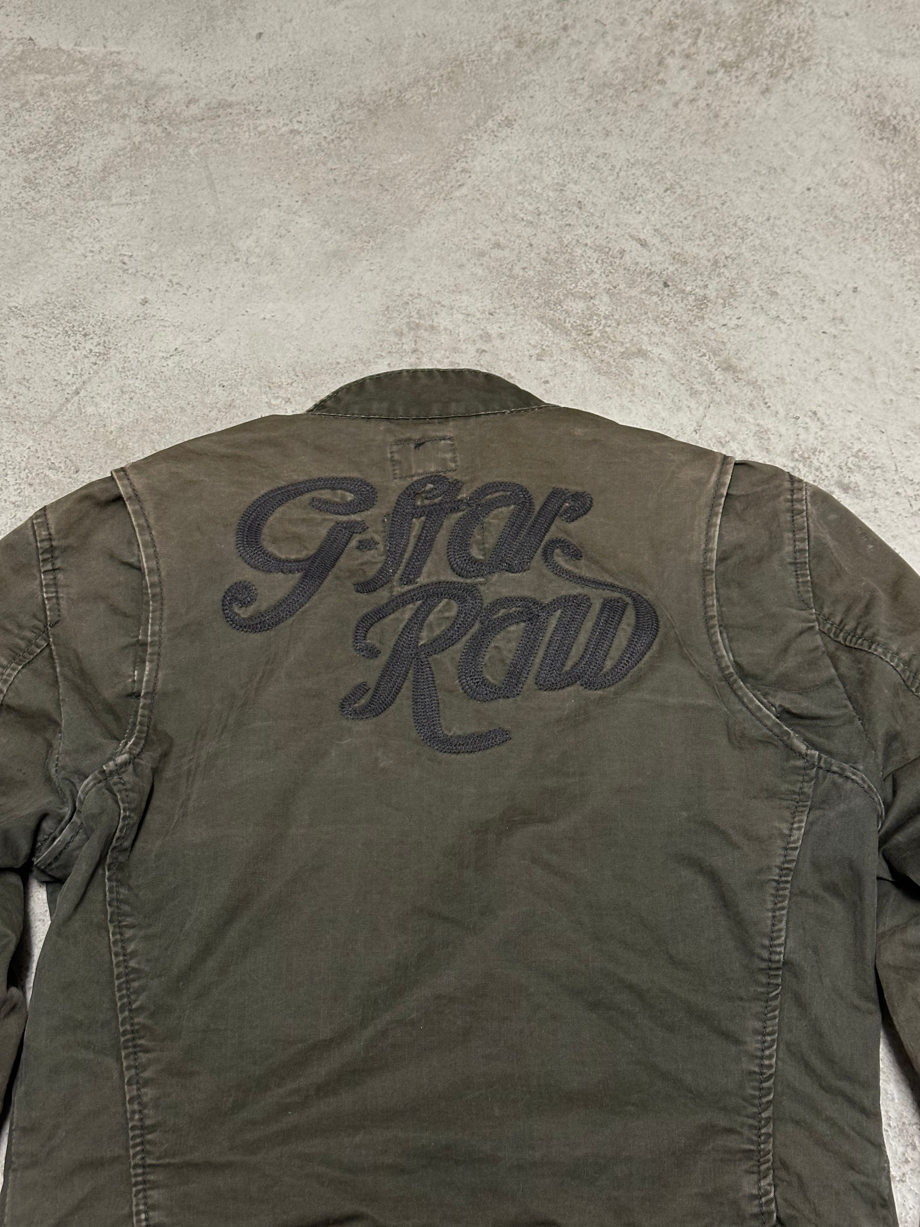 Vintage G-Star Raw Biker Jacke – Grün, Größe M