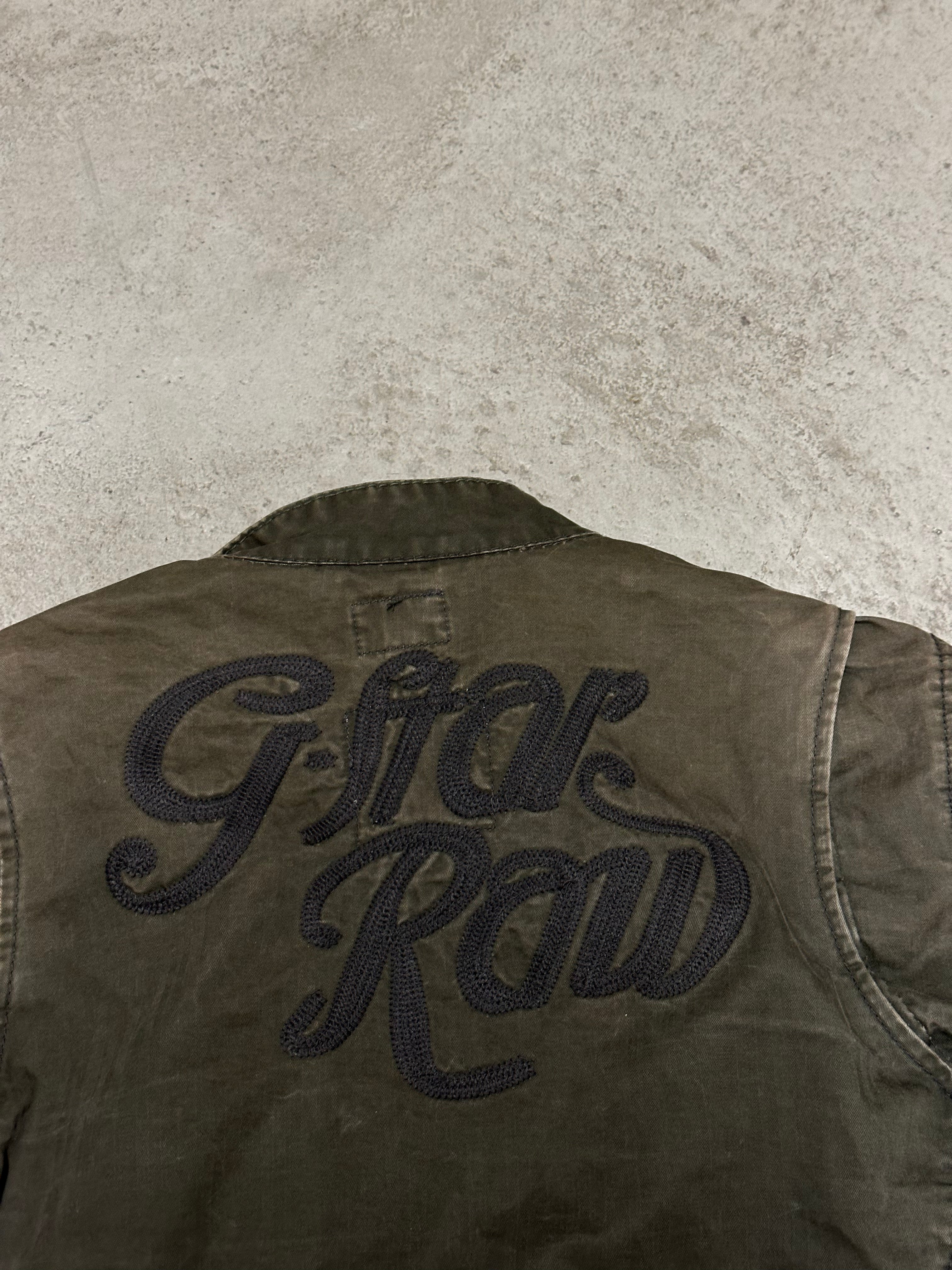 Vintage G-Star Raw Biker Jacke – Grün, Größe M