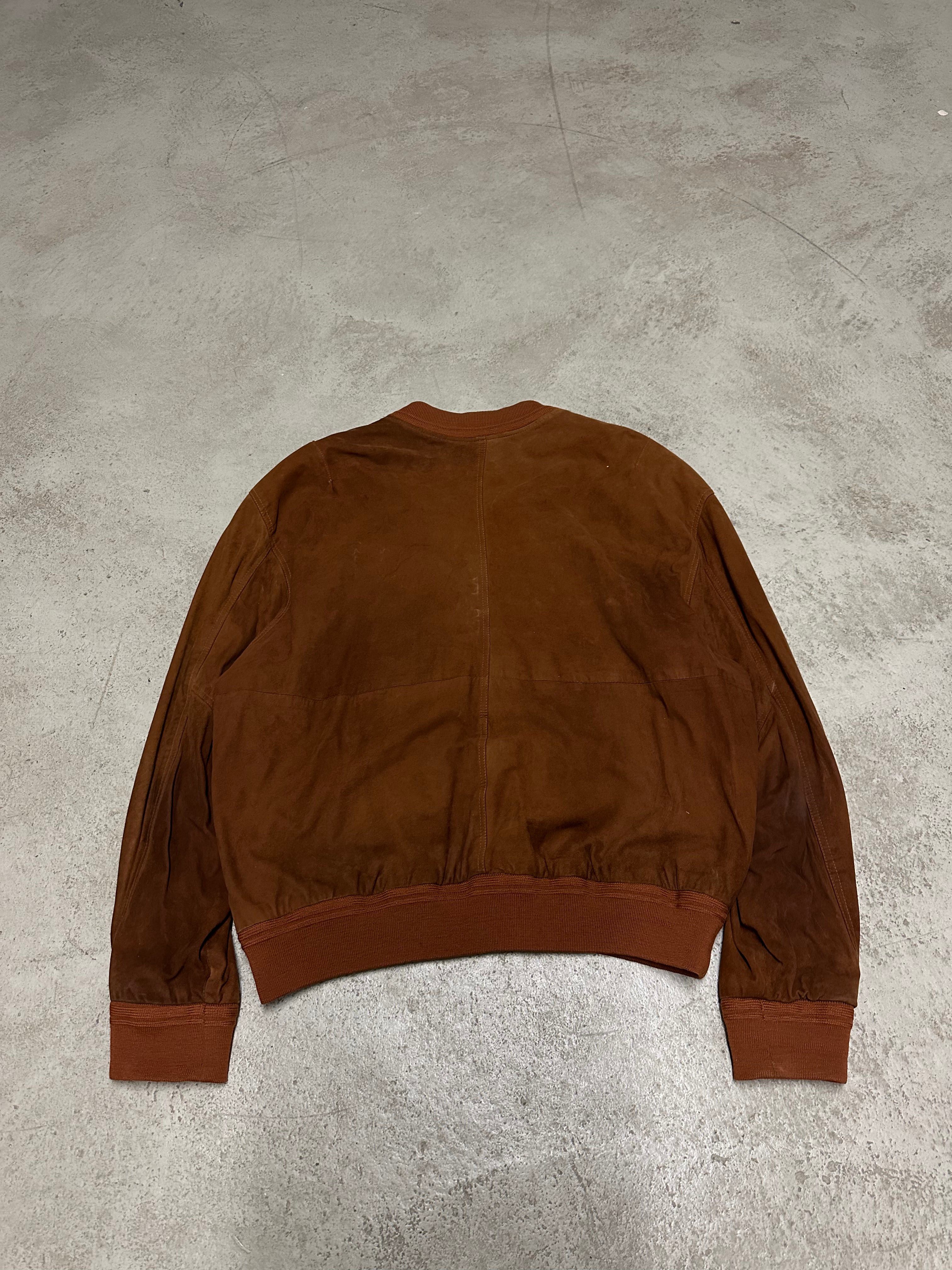 Vintage Machiavelli Echtlederjacke – Grau, Größe XL