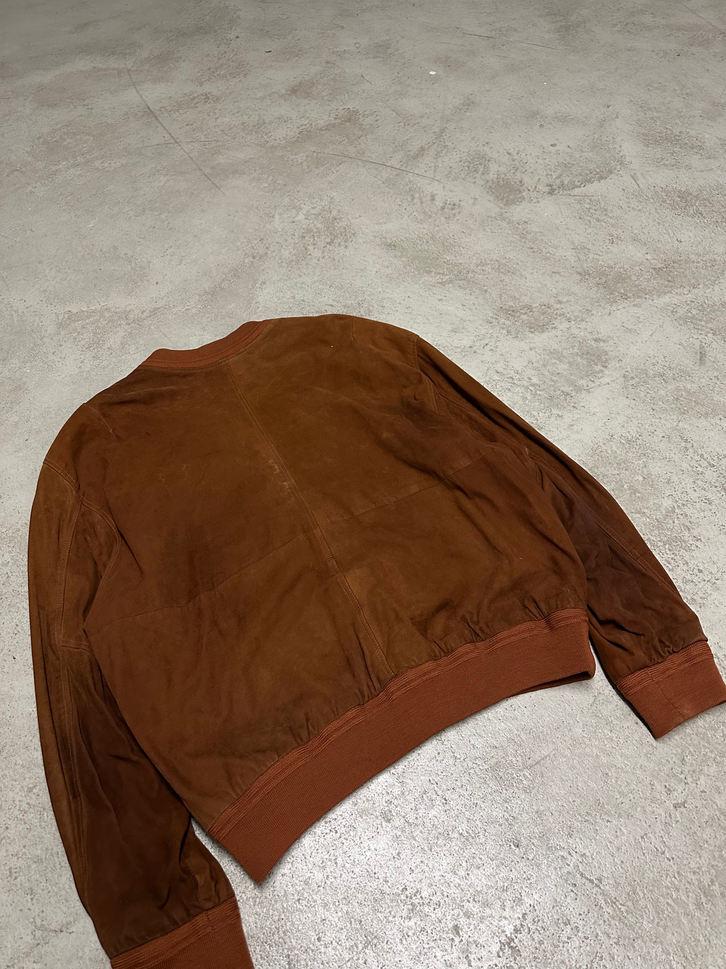 Vintage Machiavelli Echtlederjacke – Grau, Größe XL