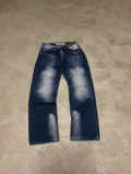 Y2K Vintage Redrum Baggy Jeans W30 L32 Blau mit Backprint Used Look