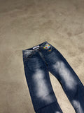 Y2K Vintage Redrum Baggy Jeans W30 L32 Blau mit Backprint Used Look