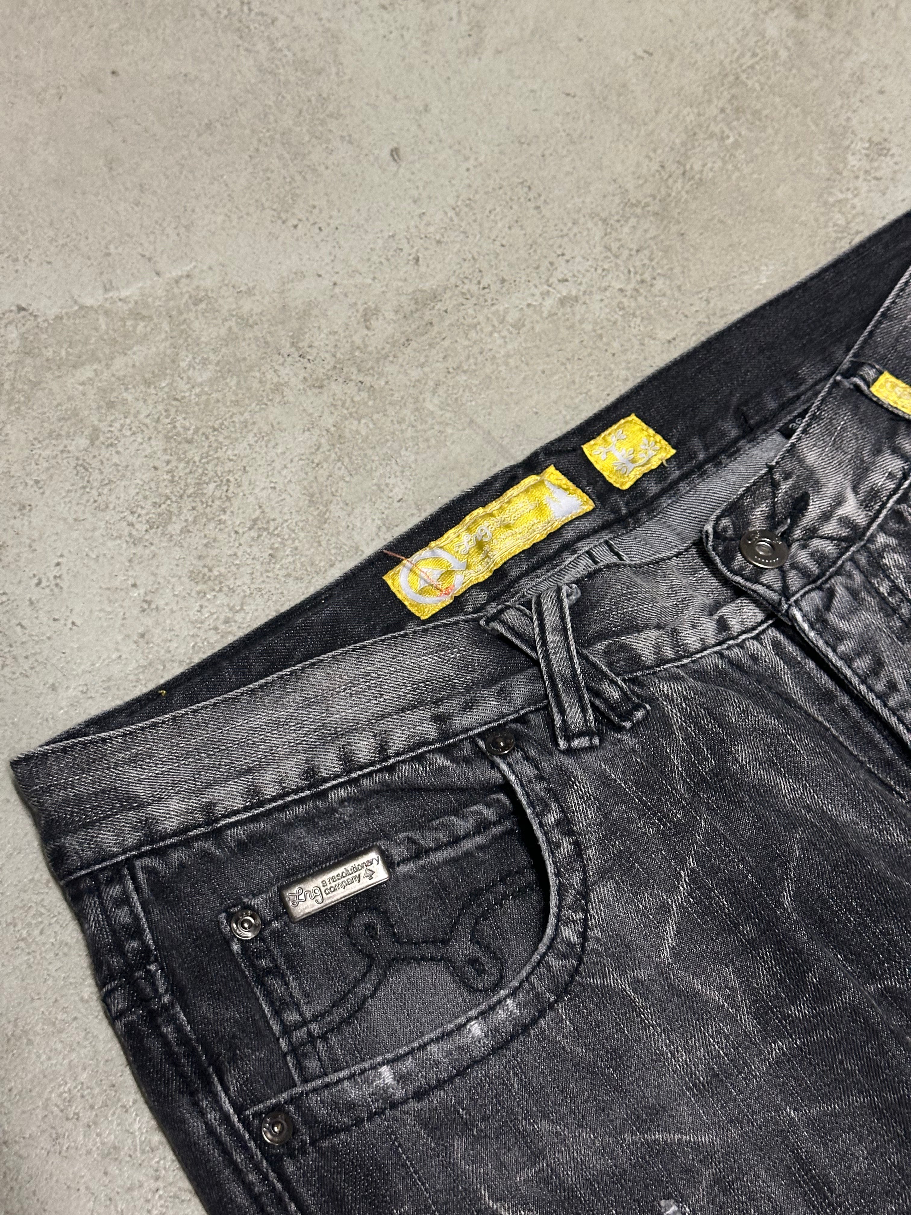 Vintage Lng Baggy Jeans W36 L34 Schwarz – Denim Wash