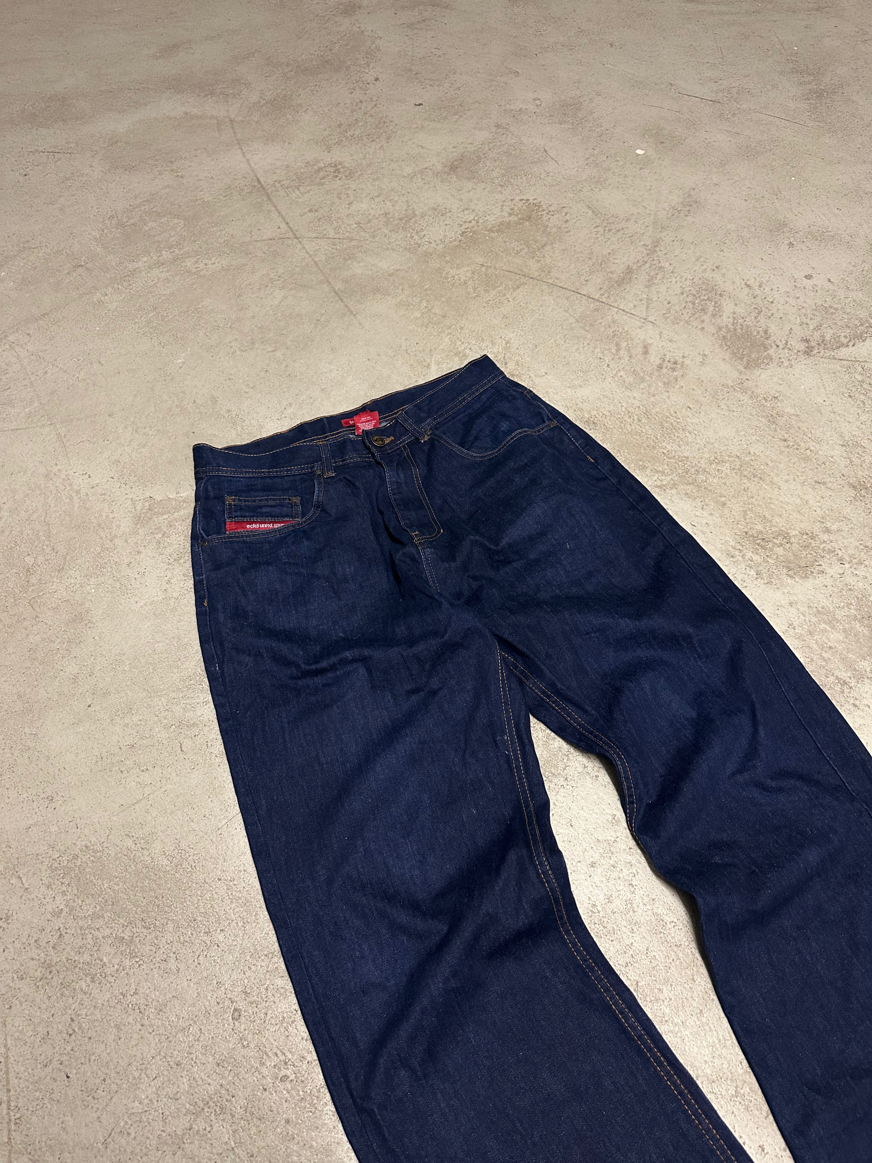 Eckò unltd Y2K Baggy Jeans W32 L32 Dunkelblau – Classic Streetwear Denim