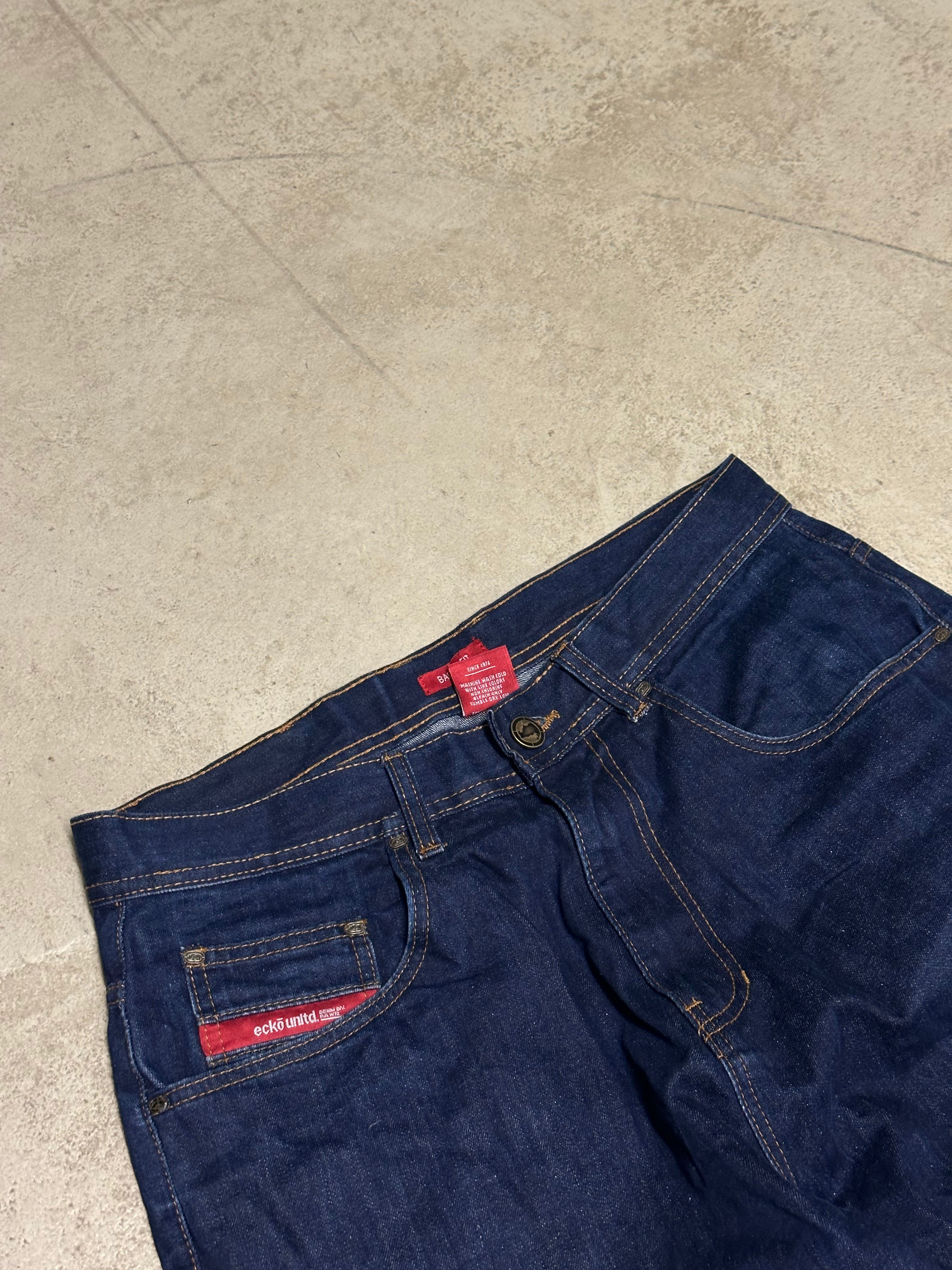 Eckò unltd Y2K Baggy Jeans W32 L32 Dunkelblau – Classic Streetwear Denim