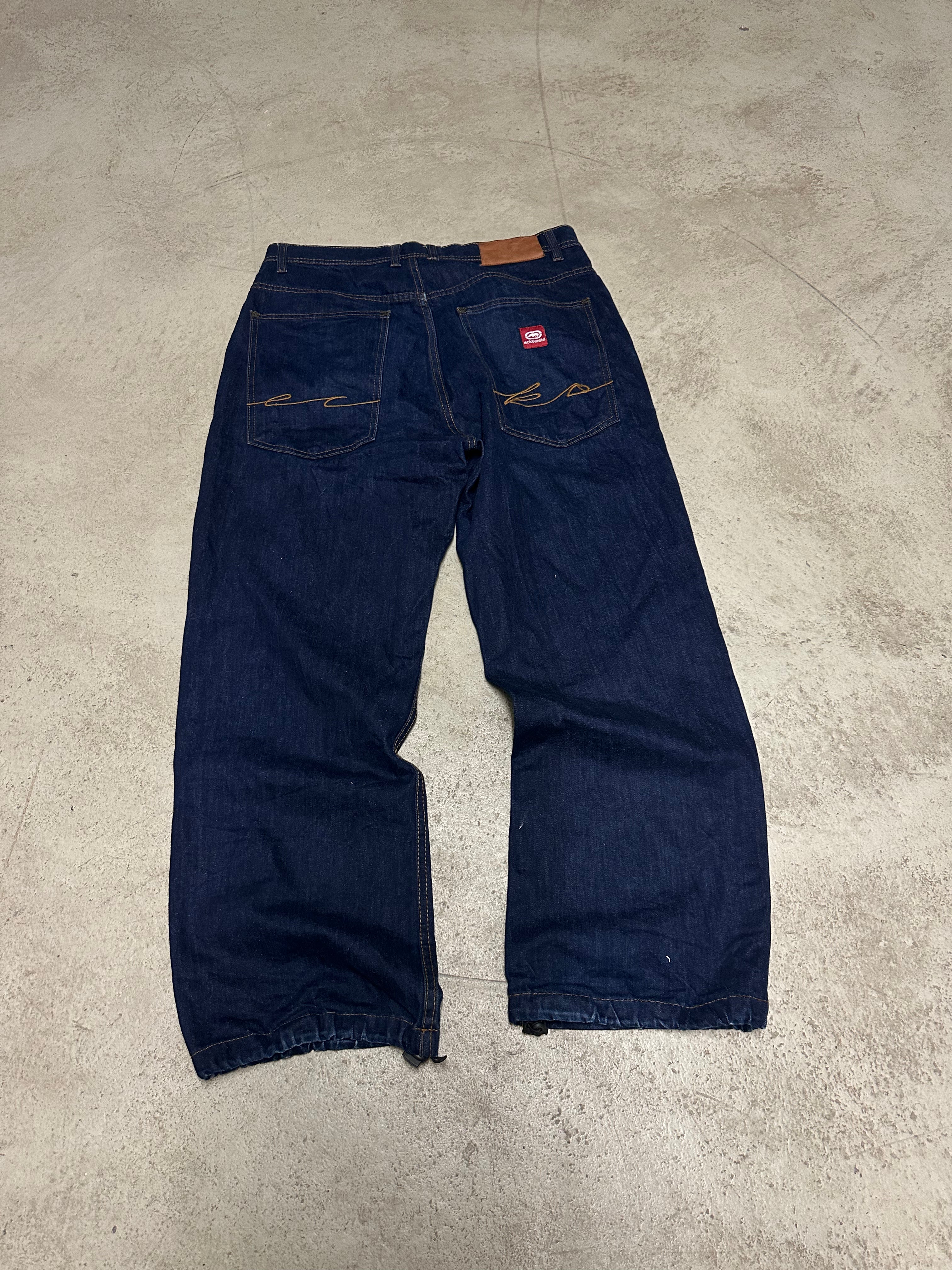 Eckò unltd Y2K Baggy Jeans W32 L32 Dunkelblau – Classic Streetwear Denim