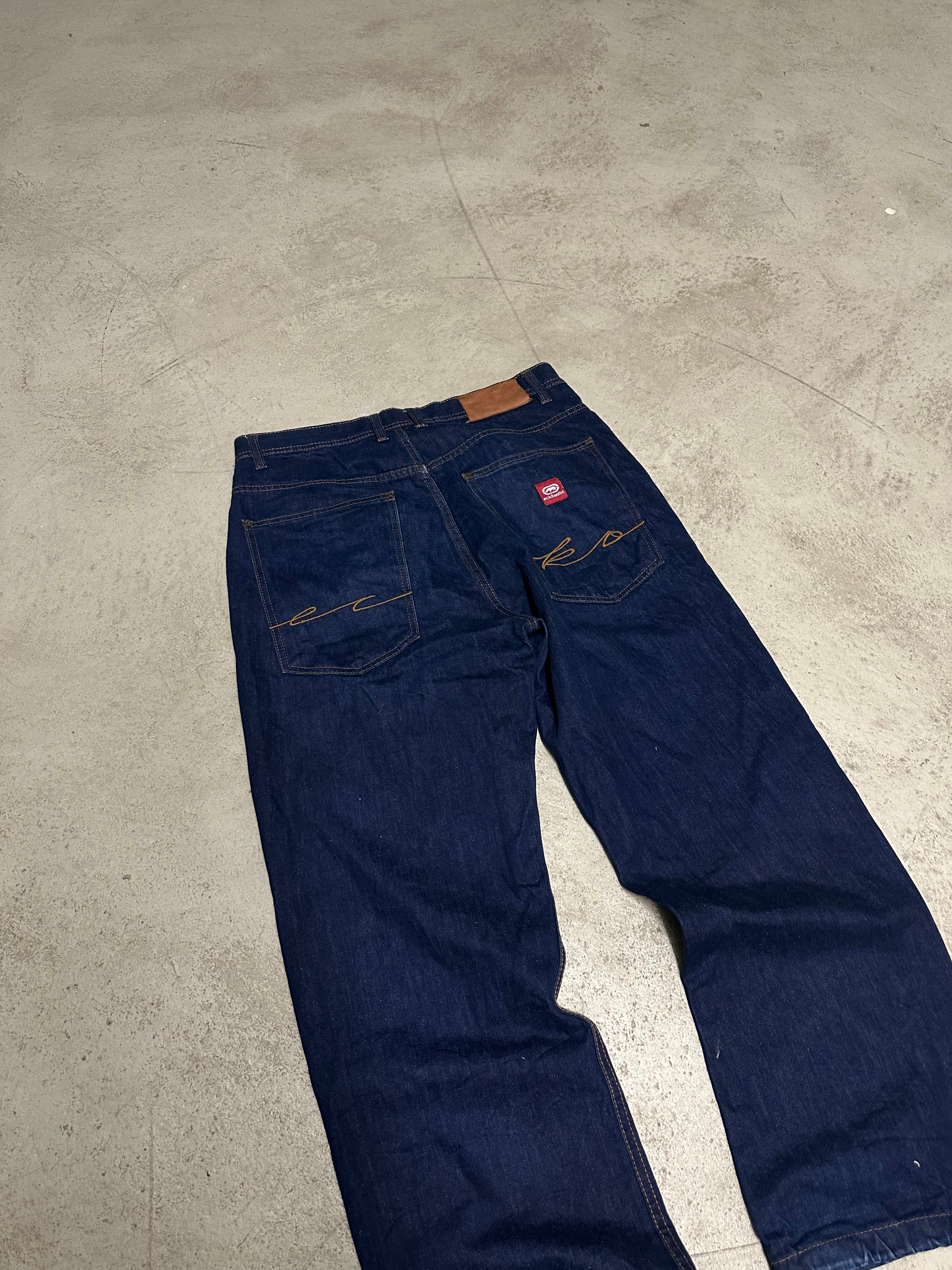 Eckò unltd Y2K Baggy Jeans W32 L32 Dunkelblau – Classic Streetwear Denim