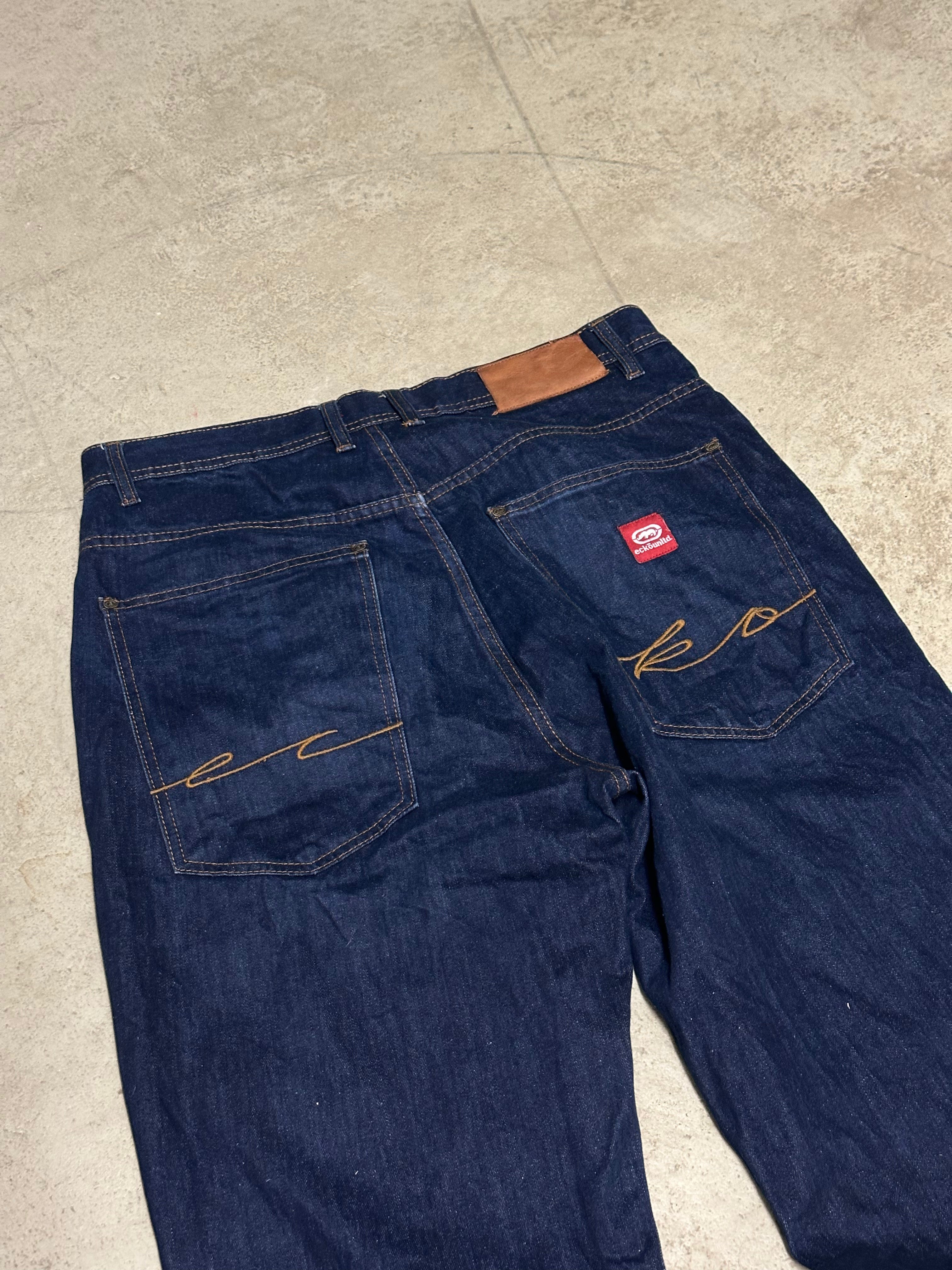Eckò unltd Y2K Baggy Jeans W32 L32 Dunkelblau – Classic Streetwear Denim