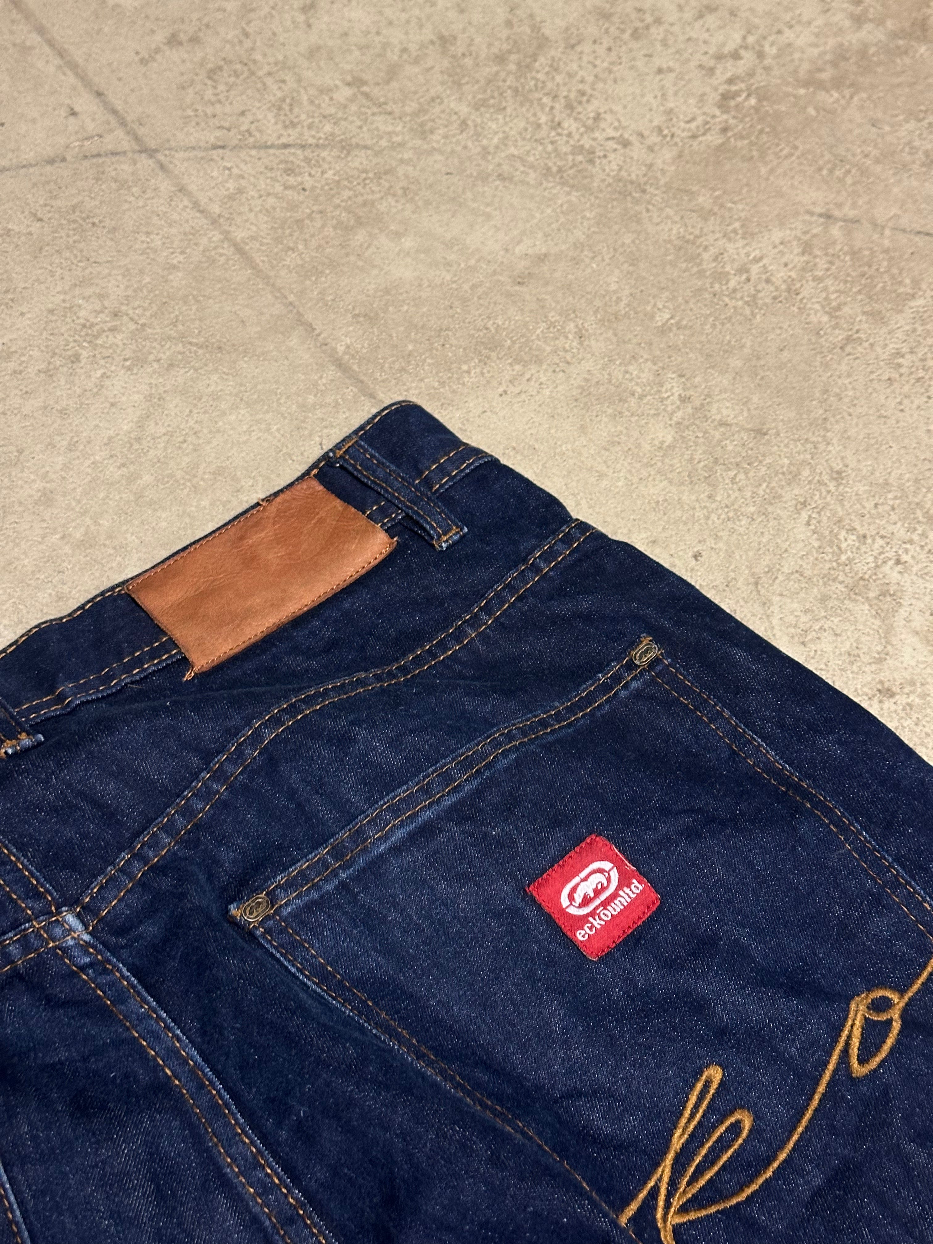 Eckò unltd Y2K Baggy Jeans W32 L32 Dunkelblau – Classic Streetwear Denim