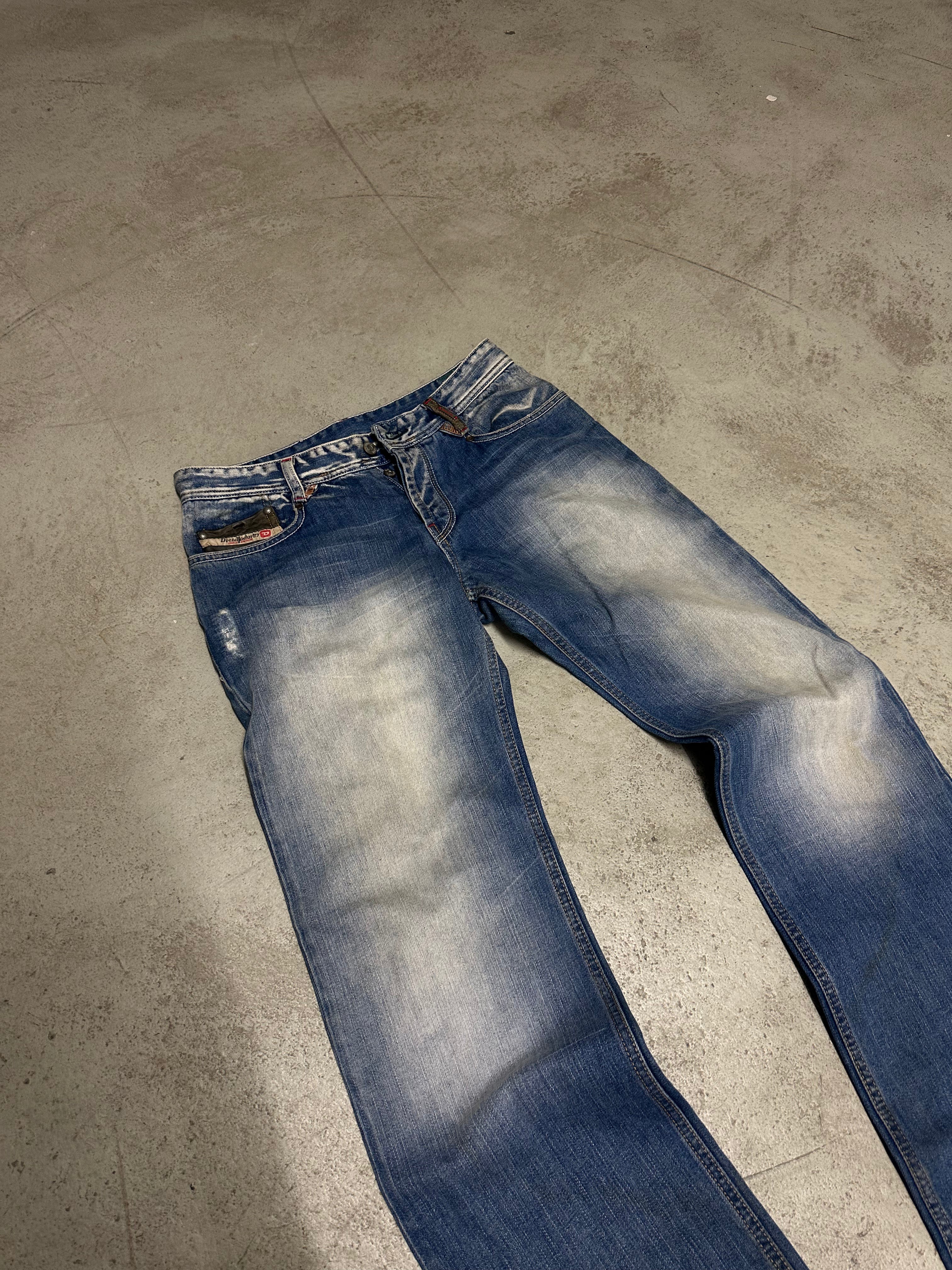 Y2K Vintage Diesel Baggy Jeans – W30 L32 – Blue Denim Wash – Low Waist