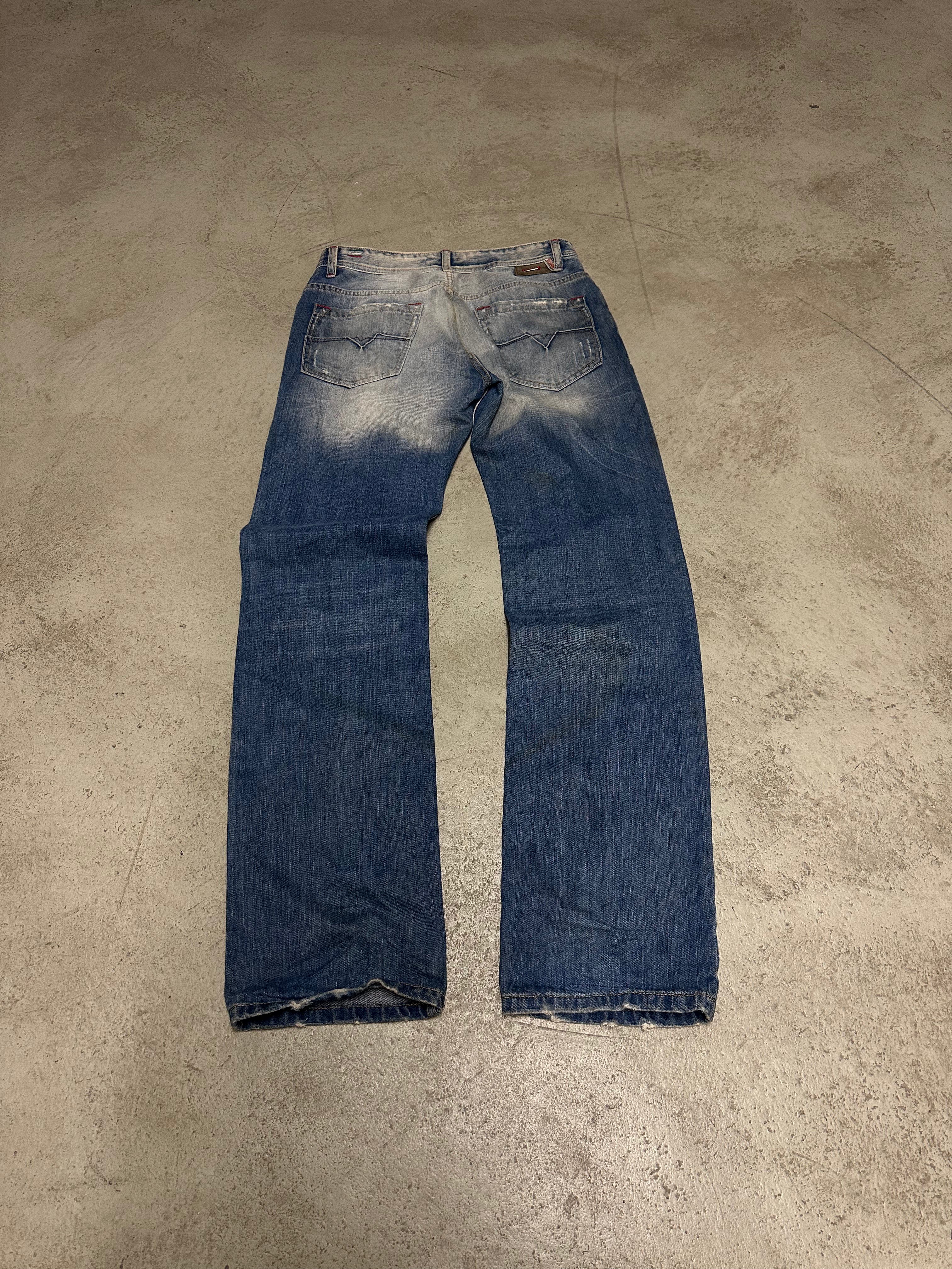 Y2K Vintage Diesel Baggy Jeans – W30 L32 – Blue Denim Wash – Low Waist