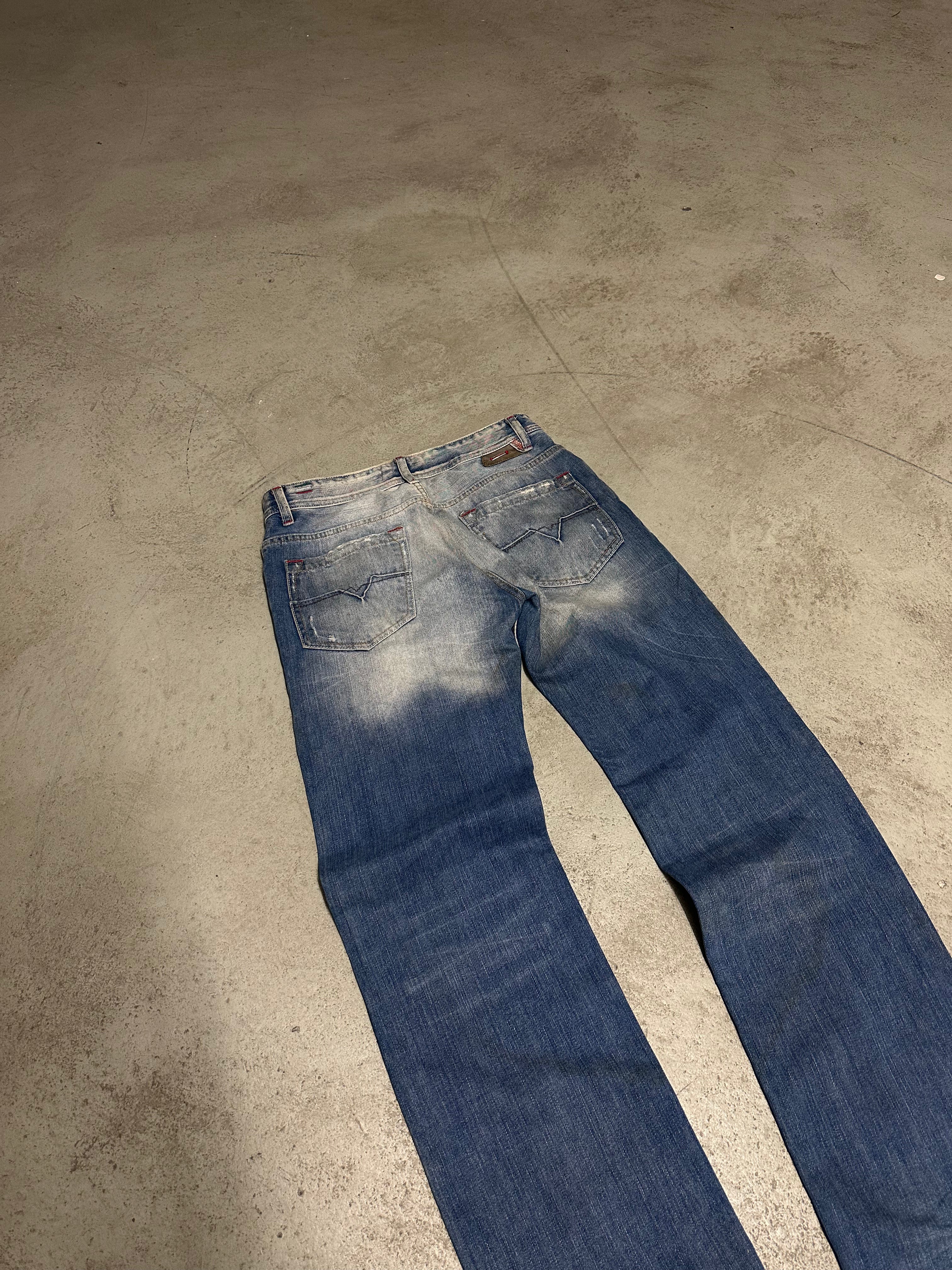 Y2K Vintage Diesel Baggy Jeans – W30 L32 – Blue Denim Wash – Low Waist