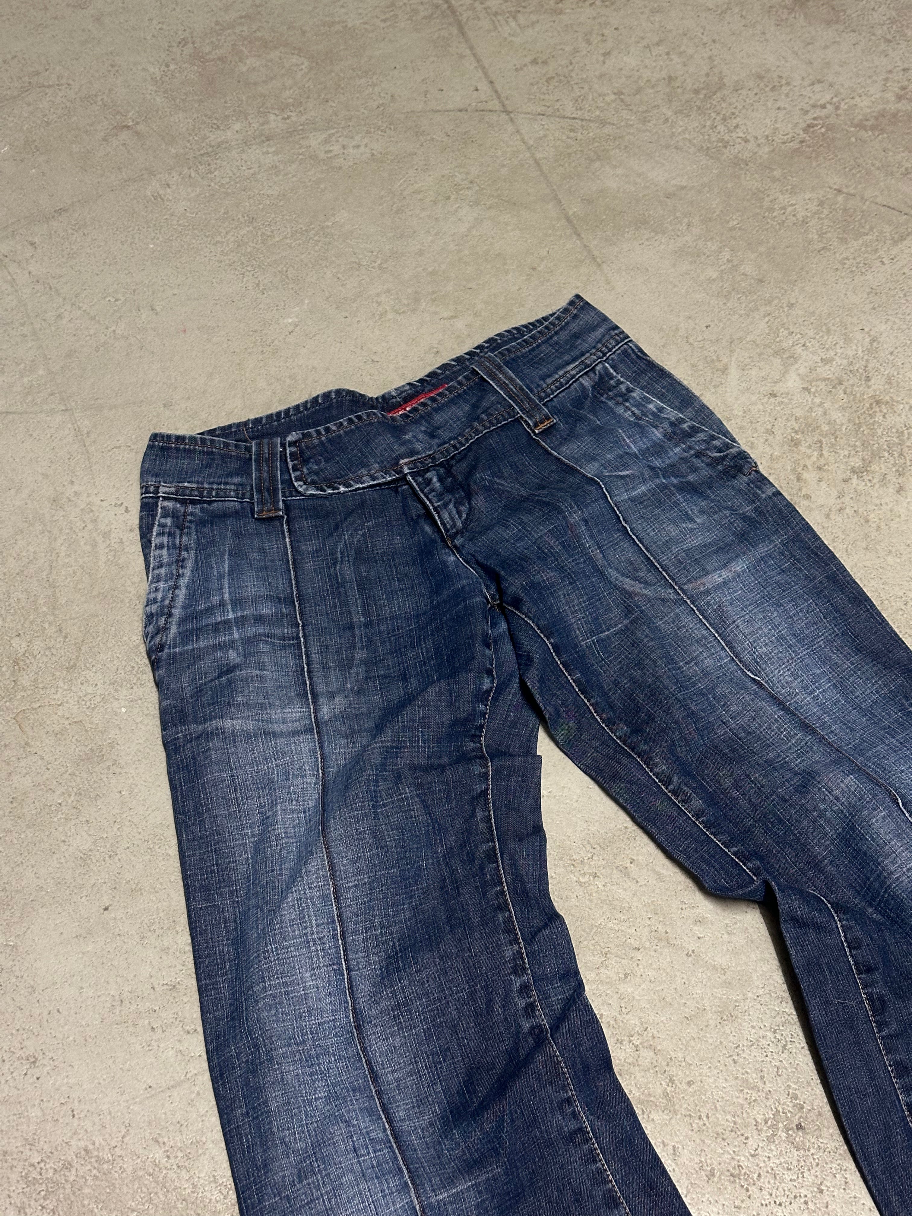 Y2K Vintage Miss Sixty Bootcut Baggy Jeans – Size 27 – Dunkelblau – Low Waist