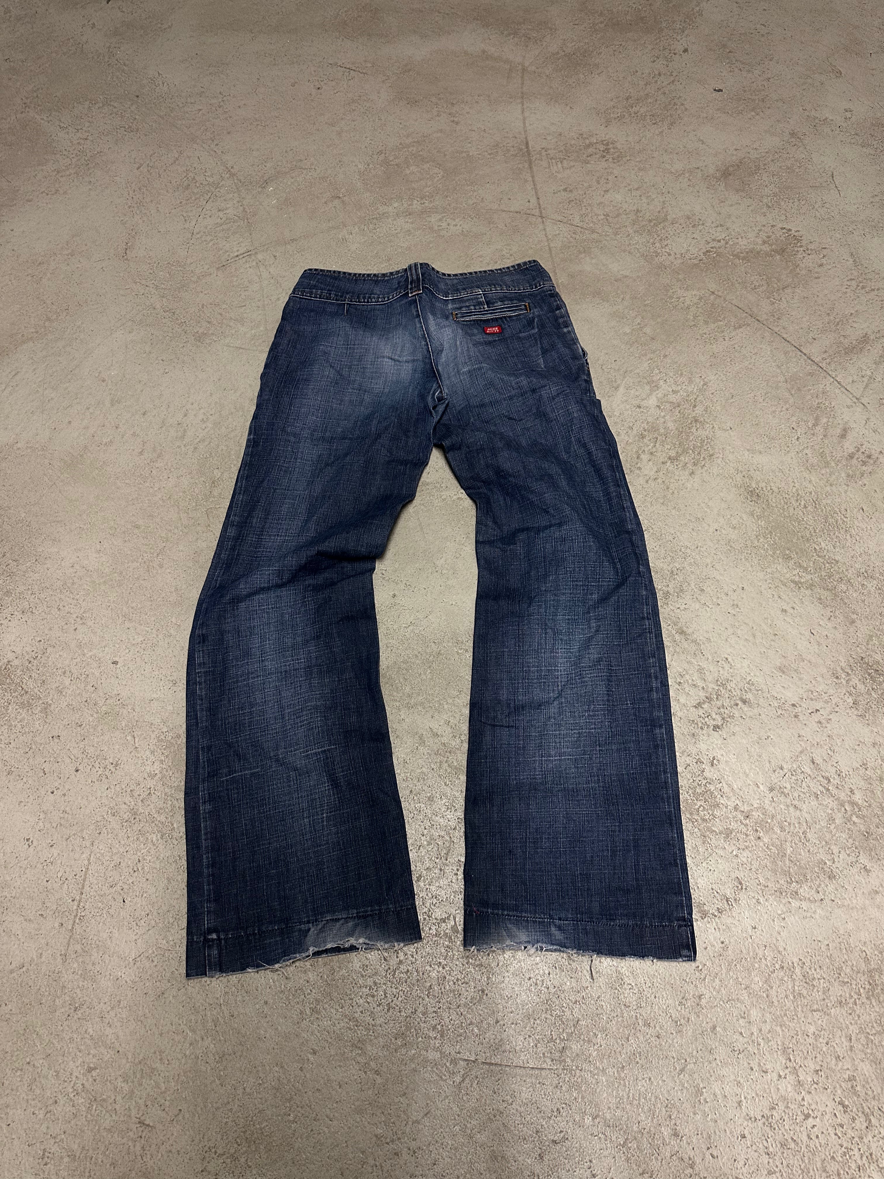 Y2K Vintage Miss Sixty Bootcut Baggy Jeans – Size 27 – Dunkelblau – Low Waist