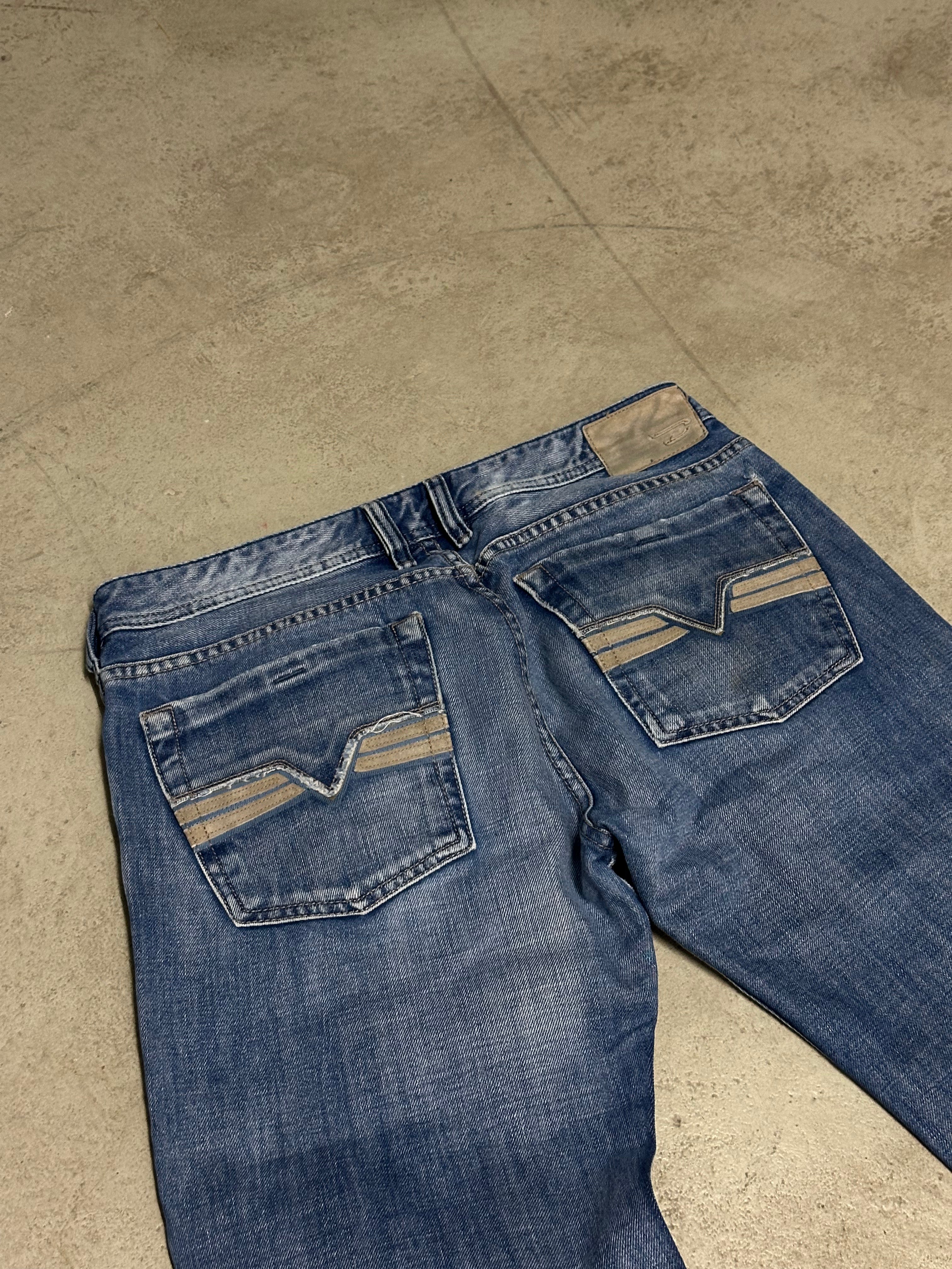 Y2K Vintage Diesel Zatiny Baggy Jeans – W33 L34 – Dunkelblau – Low Waist